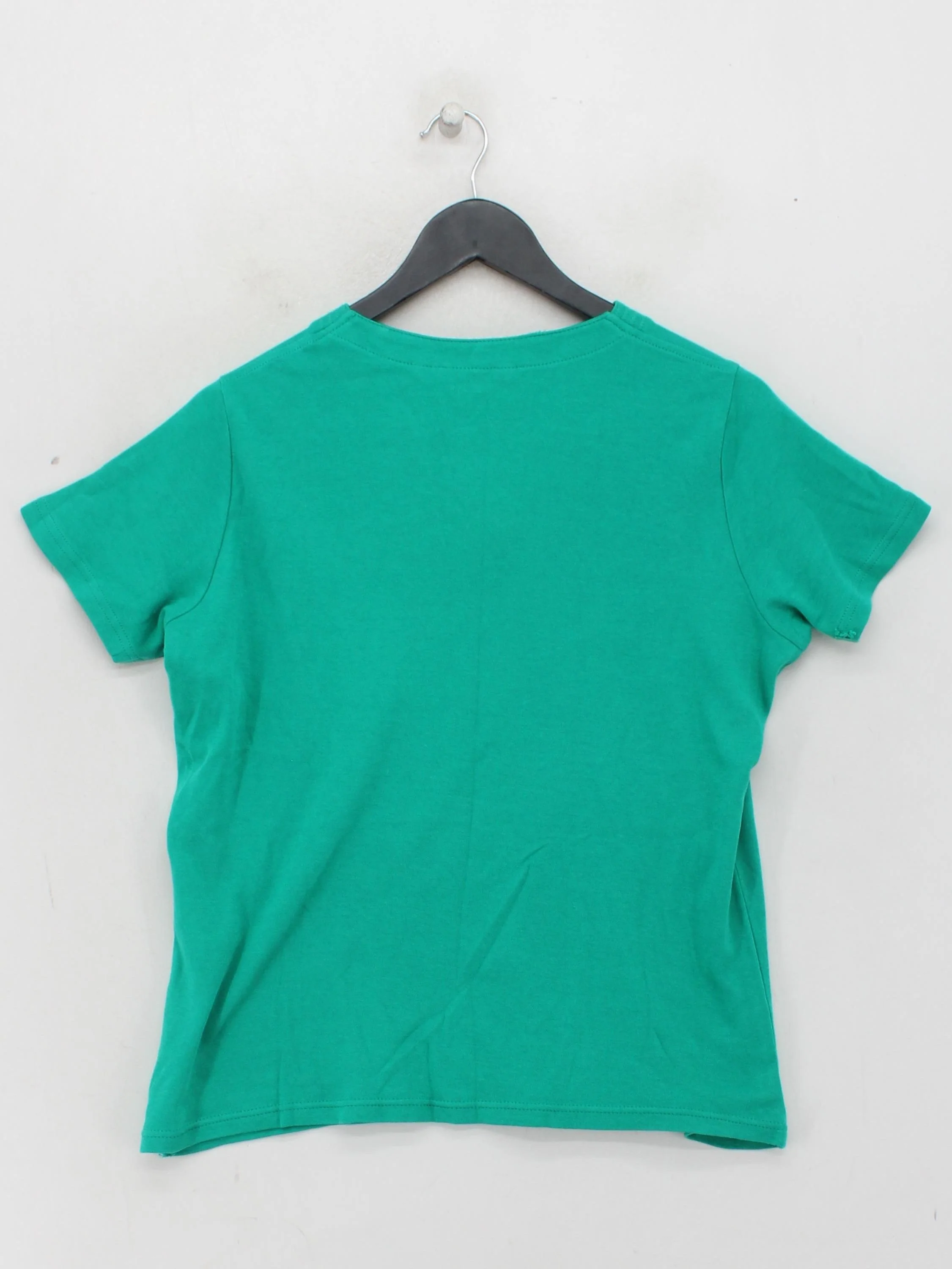 Isle Women's T-Shirt M Green 100% Cotton Short Sleeve V-Neck Basic - Image 2