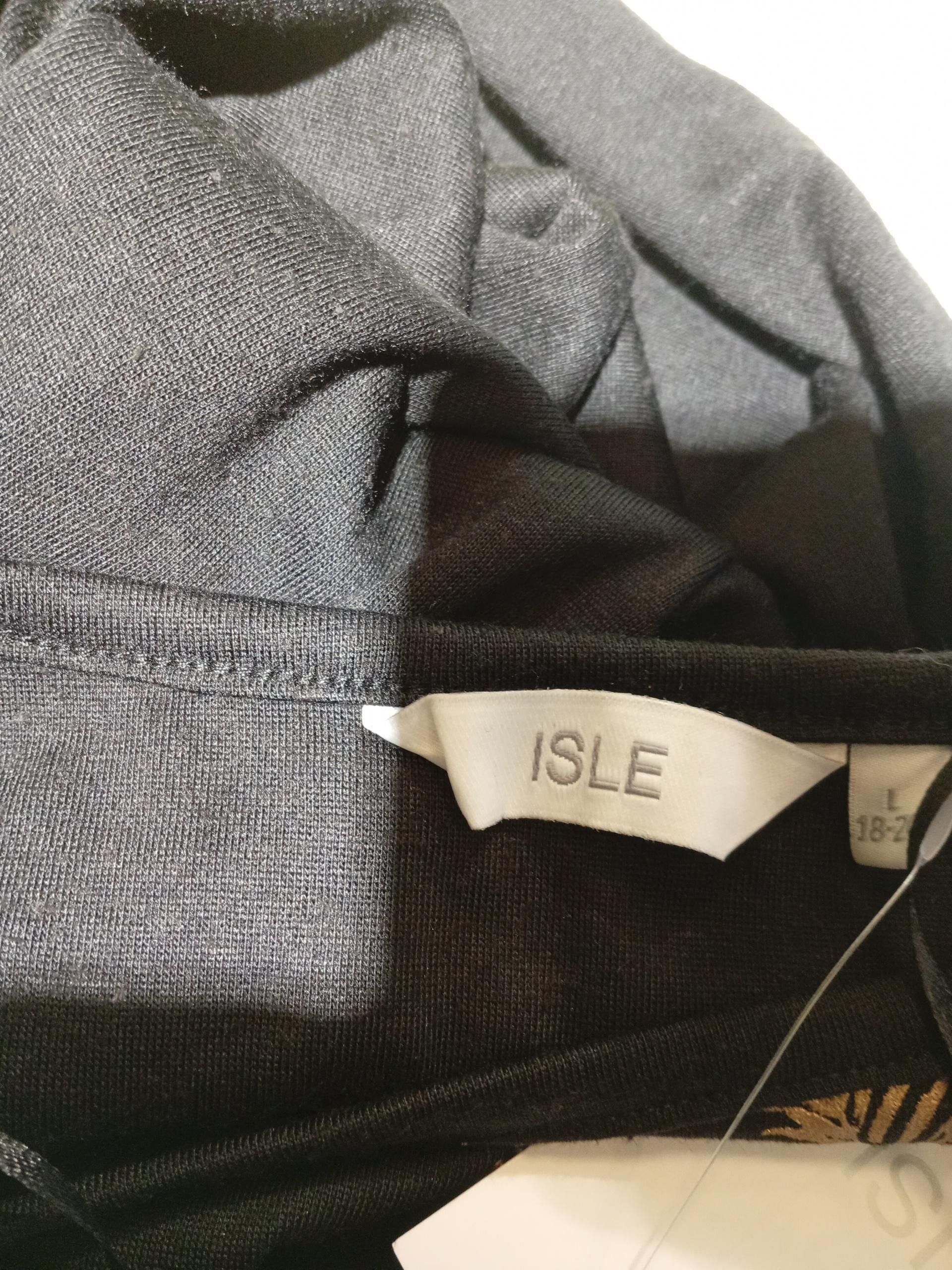Isle Women's T-Shirt UK 18 Black Polyester with Linen Basic New with tags - Image 5