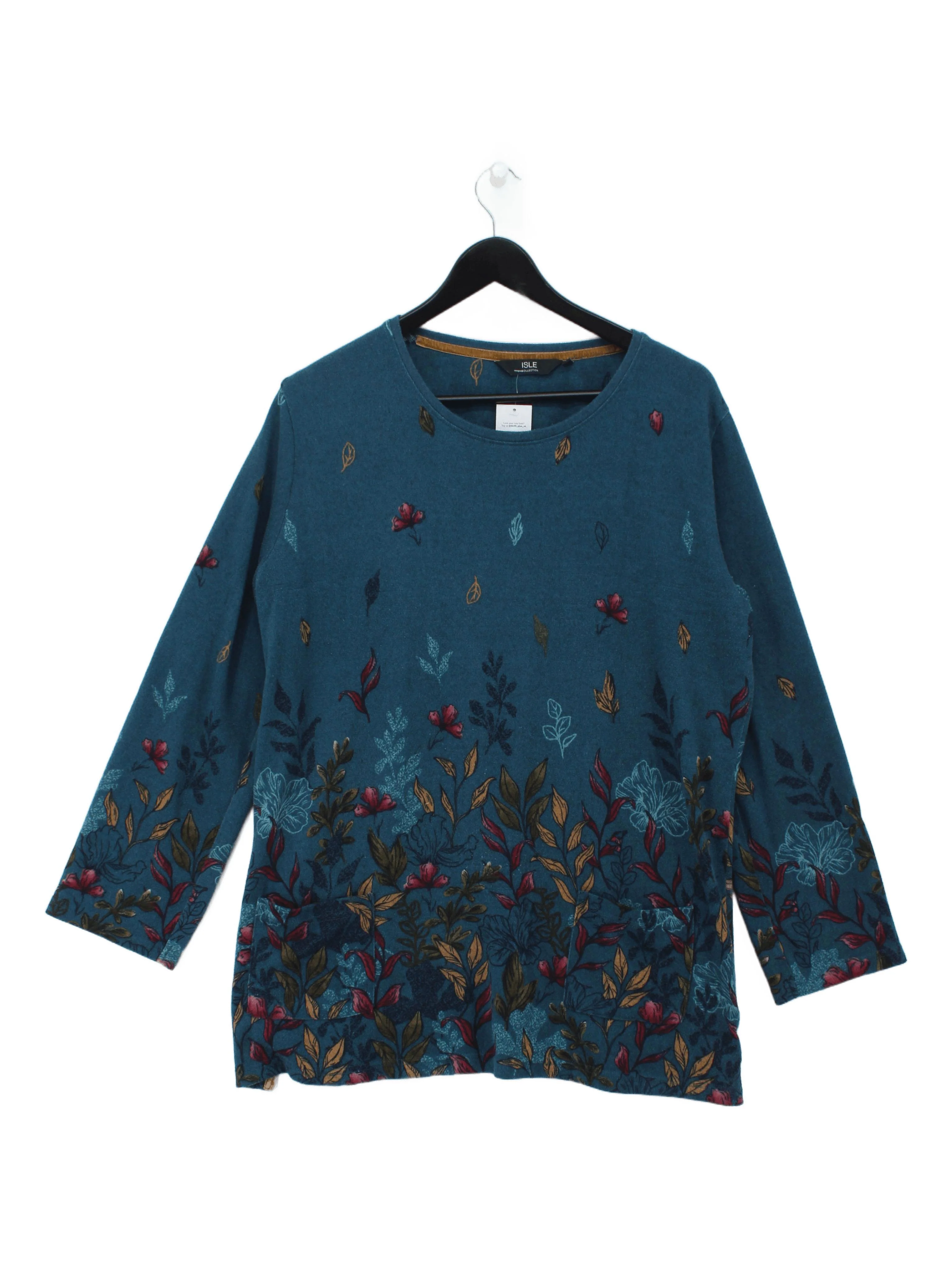 Isle Women's Top L Blue Polyester with Elastane Basic