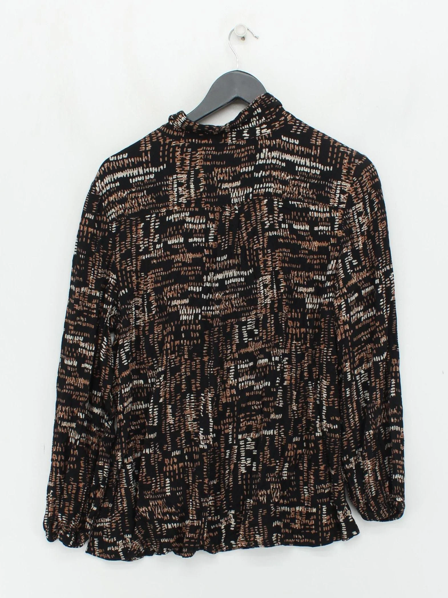 Isle Women's Top L Multi Geometric 100% Viscose Long Sleeve High Neck Basic - Image 2