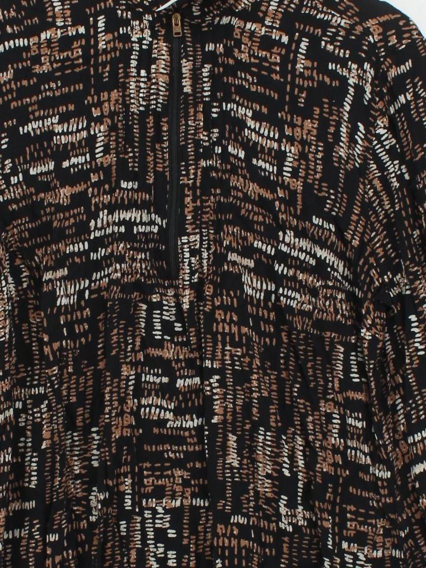 Isle Women's Top L Multi Geometric 100% Viscose Long Sleeve High Neck Basic - Image 3
