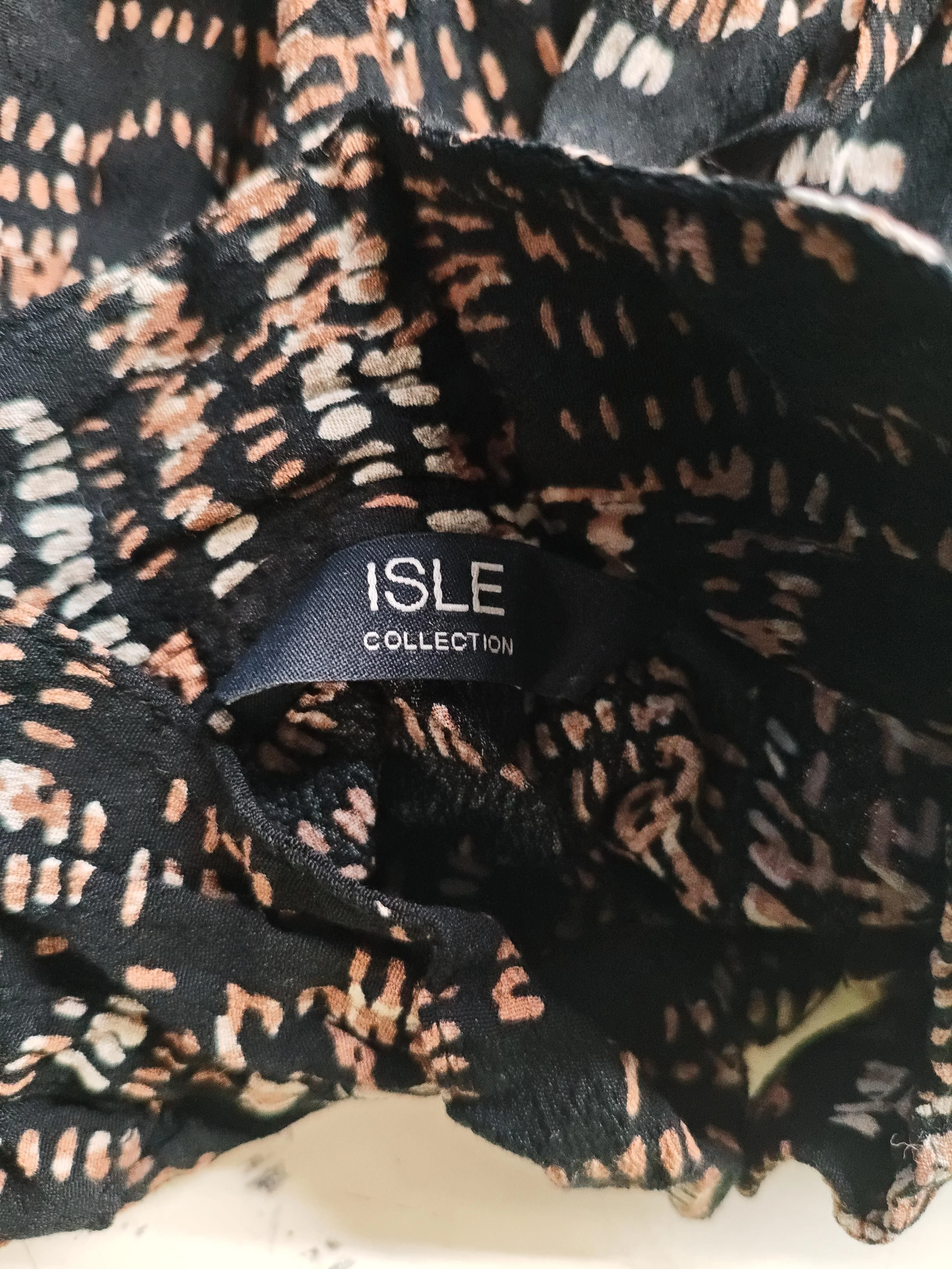 Isle Women's Top L Multi Geometric 100% Viscose Long Sleeve High Neck Basic - Image 5