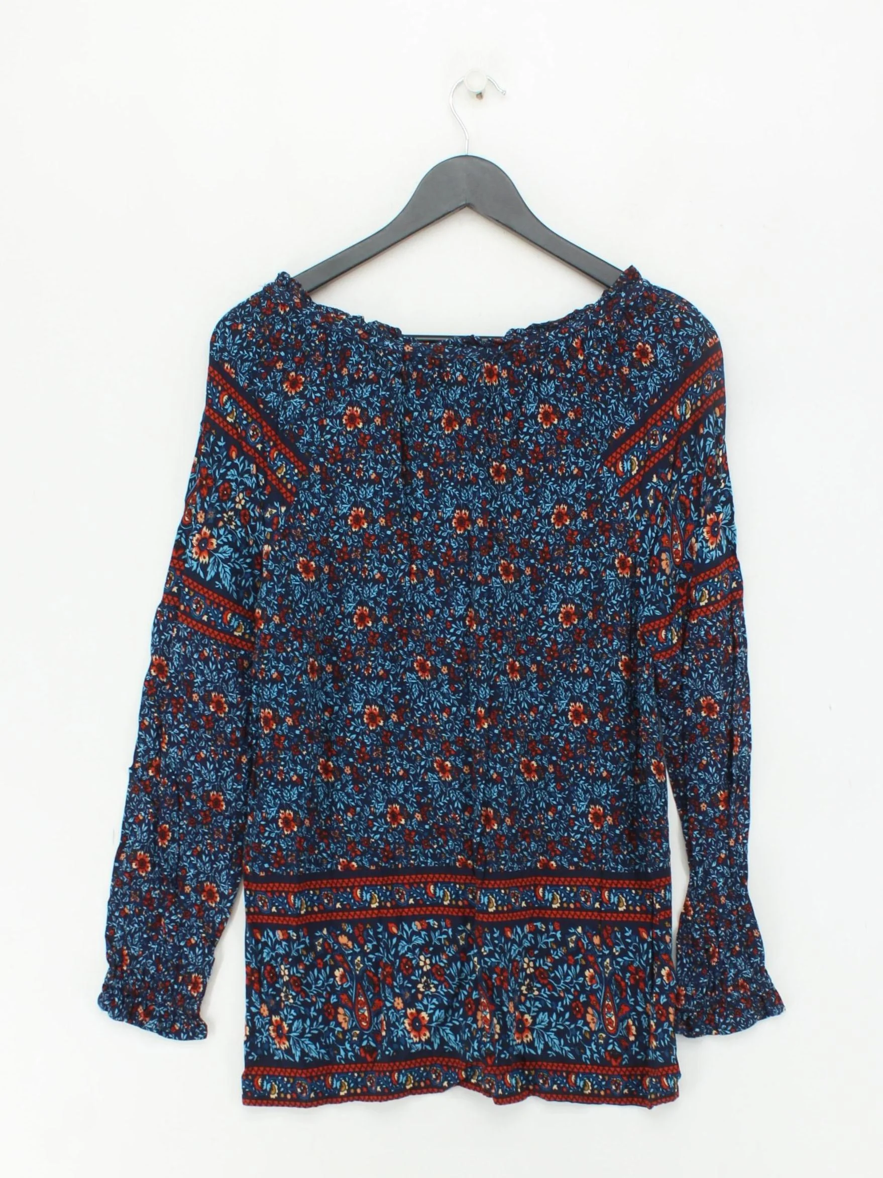 Isle Women's Top UK 12 Multi Floral 100% Viscose Long Sleeve V-Neck Basic - Image 2