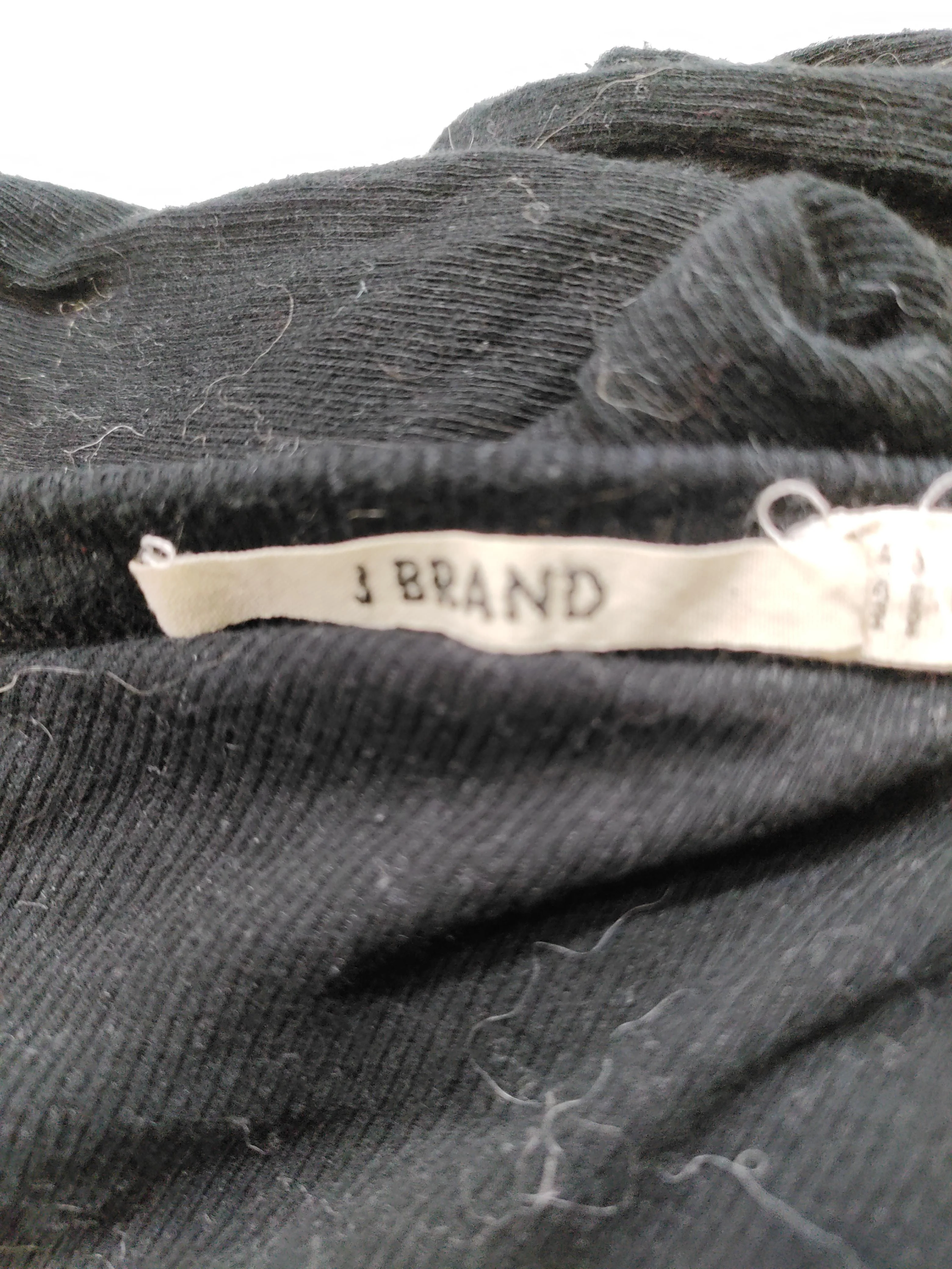 J Brand Women's Top M Black Cotton with Elastane 3/4 Sleeve Round Neck Basic - Image 5