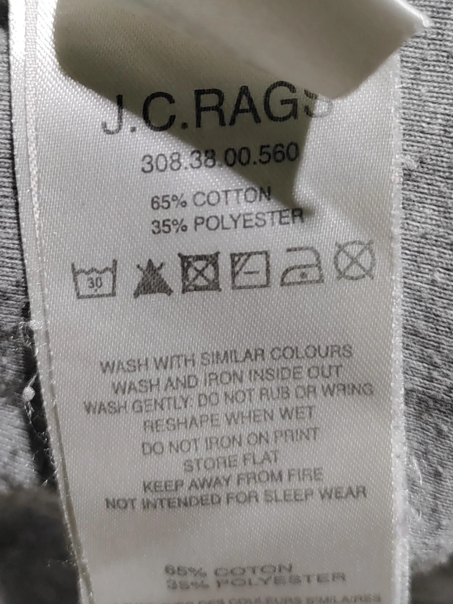 J.C. Rags Men's T-Shirt M Grey Cotton with Polyester Basic - Image 7
