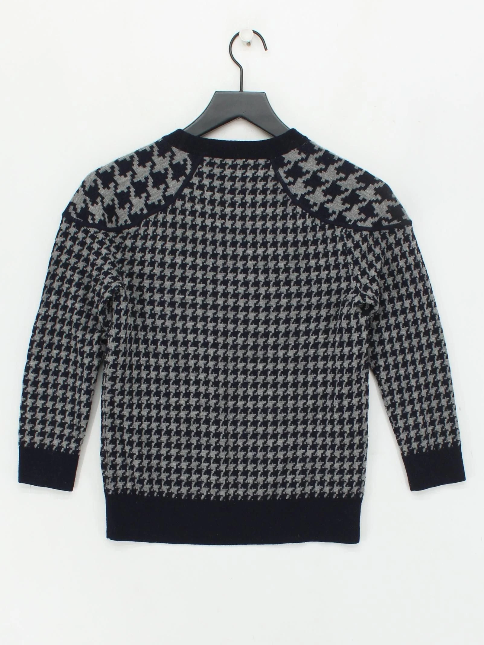 J. Crew Men's Jumper S Blue Checkered 100% Other Crew Neck Pullover - Image 2
