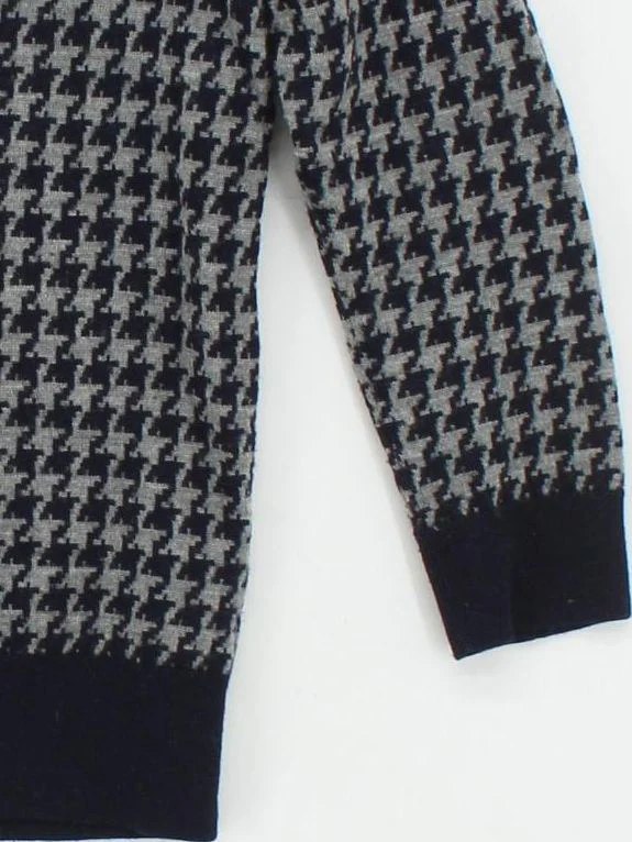 J. Crew Men's Jumper S Blue Checkered 100% Other Crew Neck Pullover - Image 4