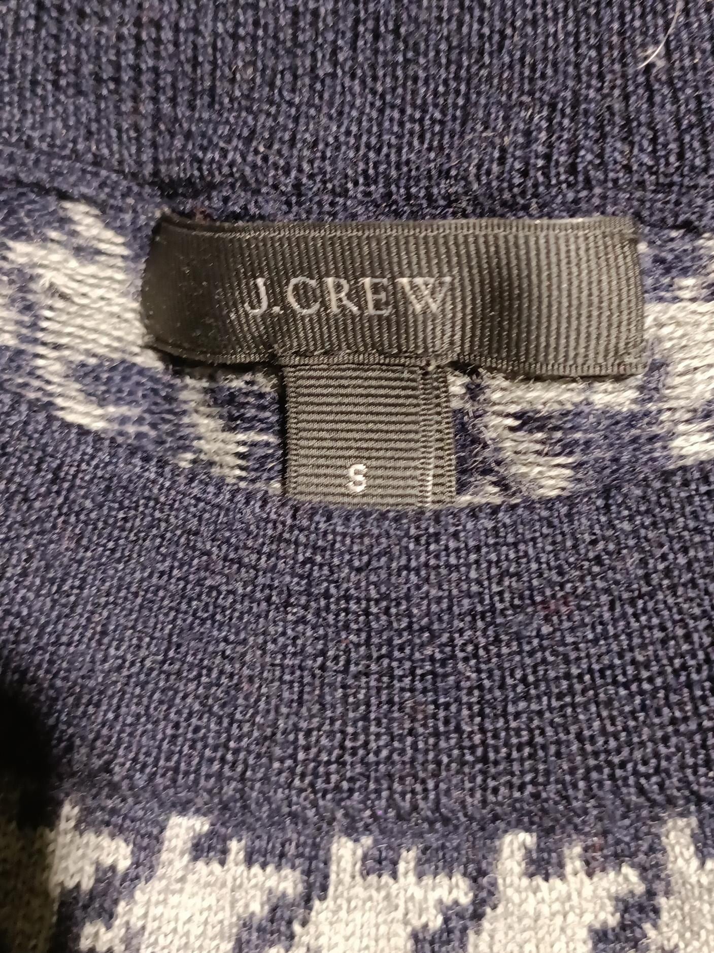 J. Crew Men's Jumper S Blue Checkered 100% Other Crew Neck Pullover - Image 7