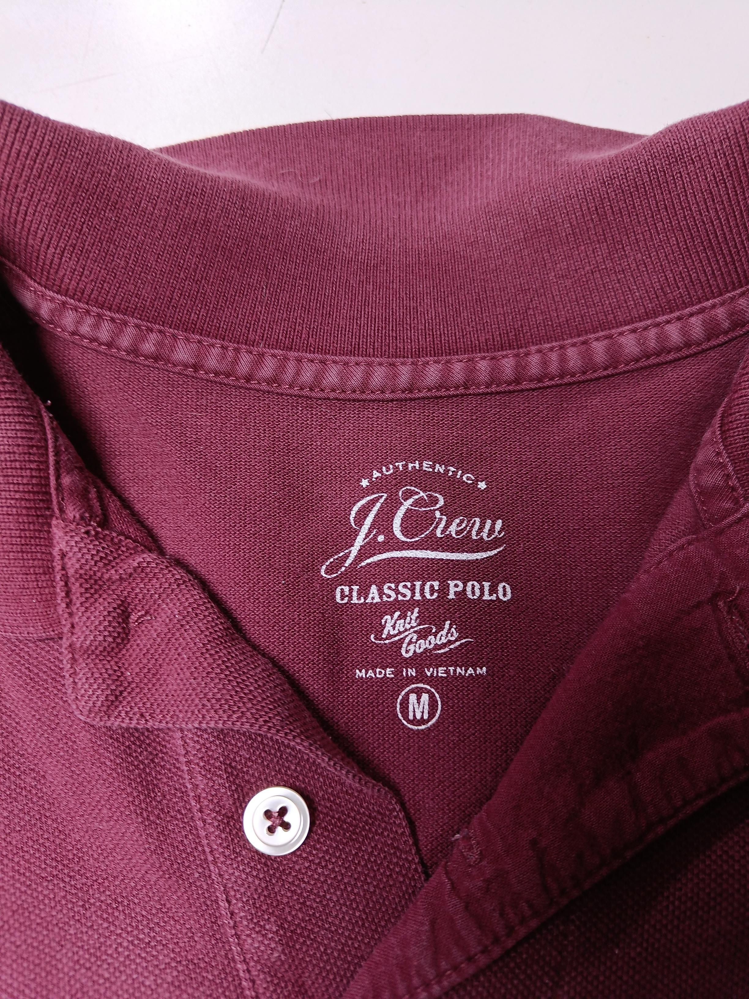 J. Crew Men's Polo M Red 100% Cotton Basic - Image 5