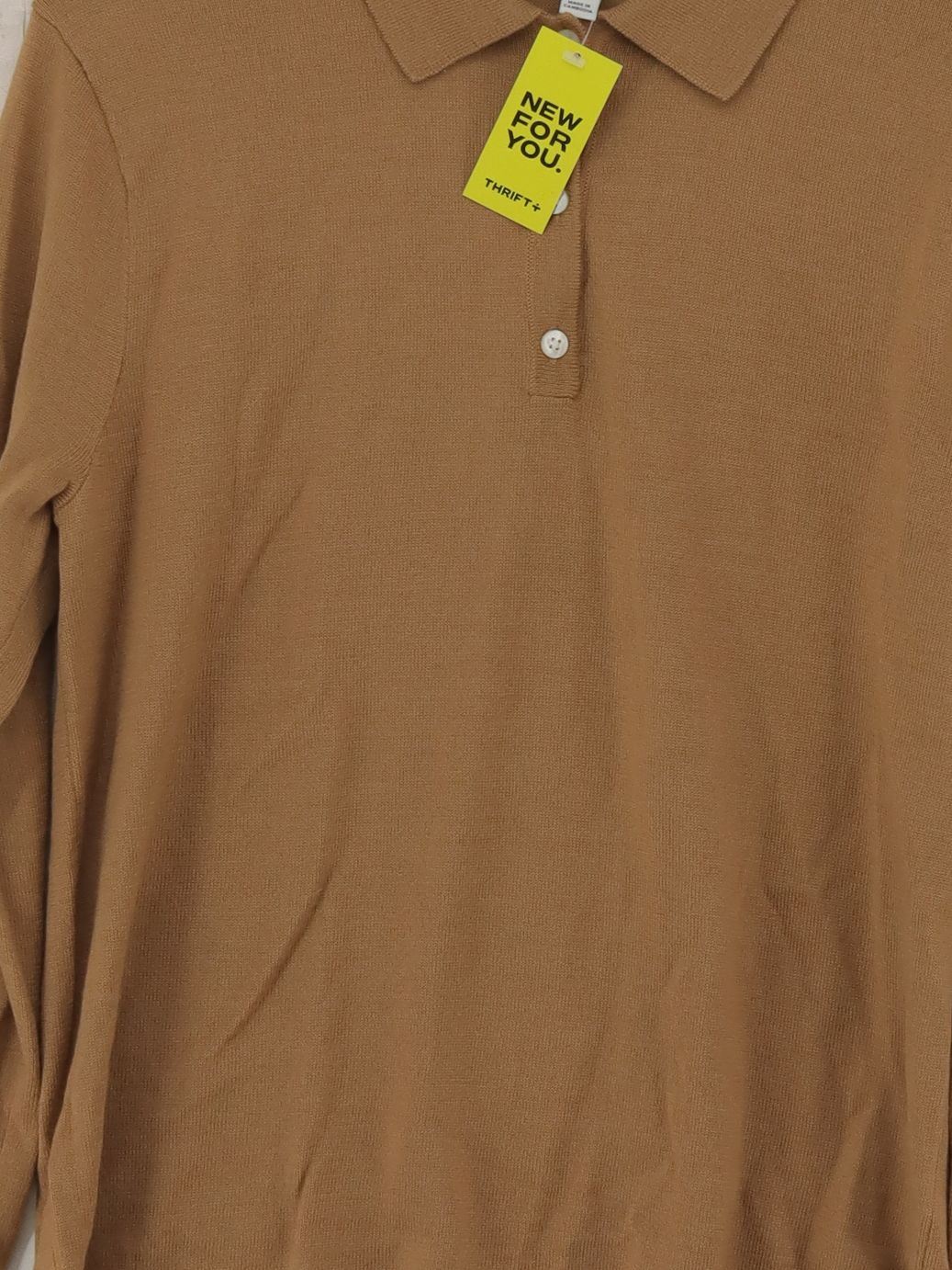 J. Crew Men's Polo M Tan Acrylic with Wool Basic - Image 3