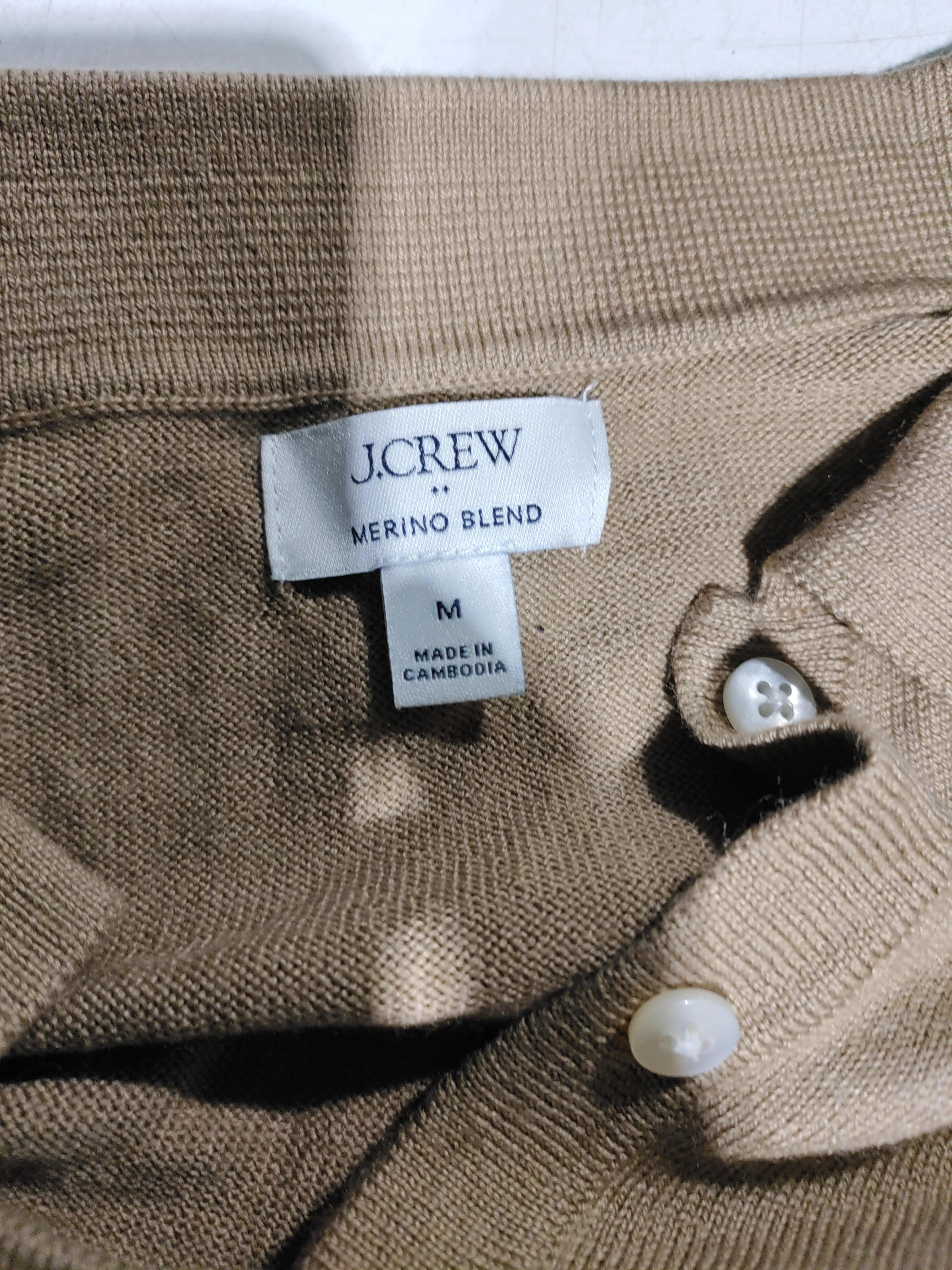 J. Crew Men's Polo M Tan Acrylic with Wool Basic - Image 5