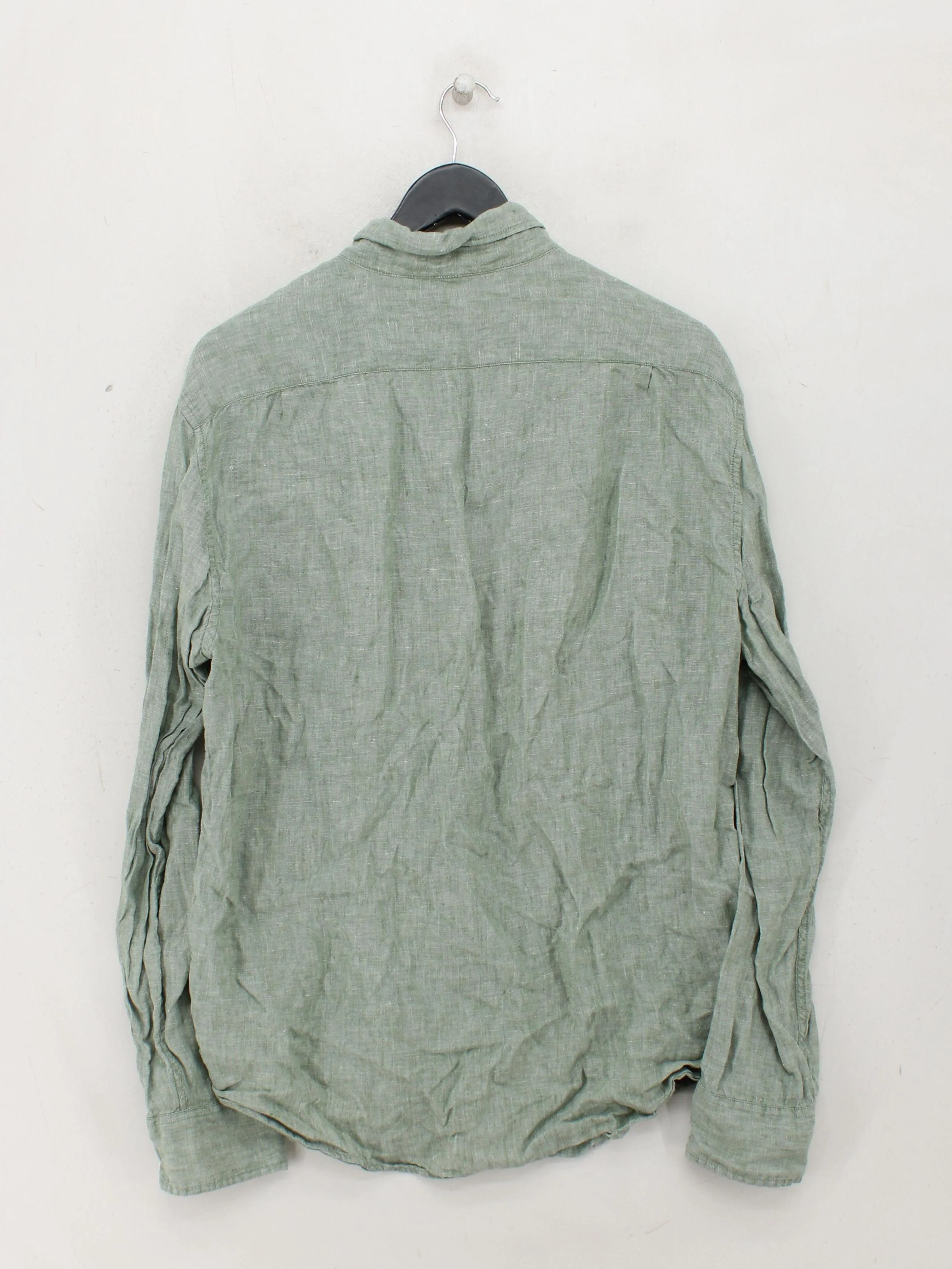 J. Crew Men's Shirt L Green 100% Linen Basic - Image 2