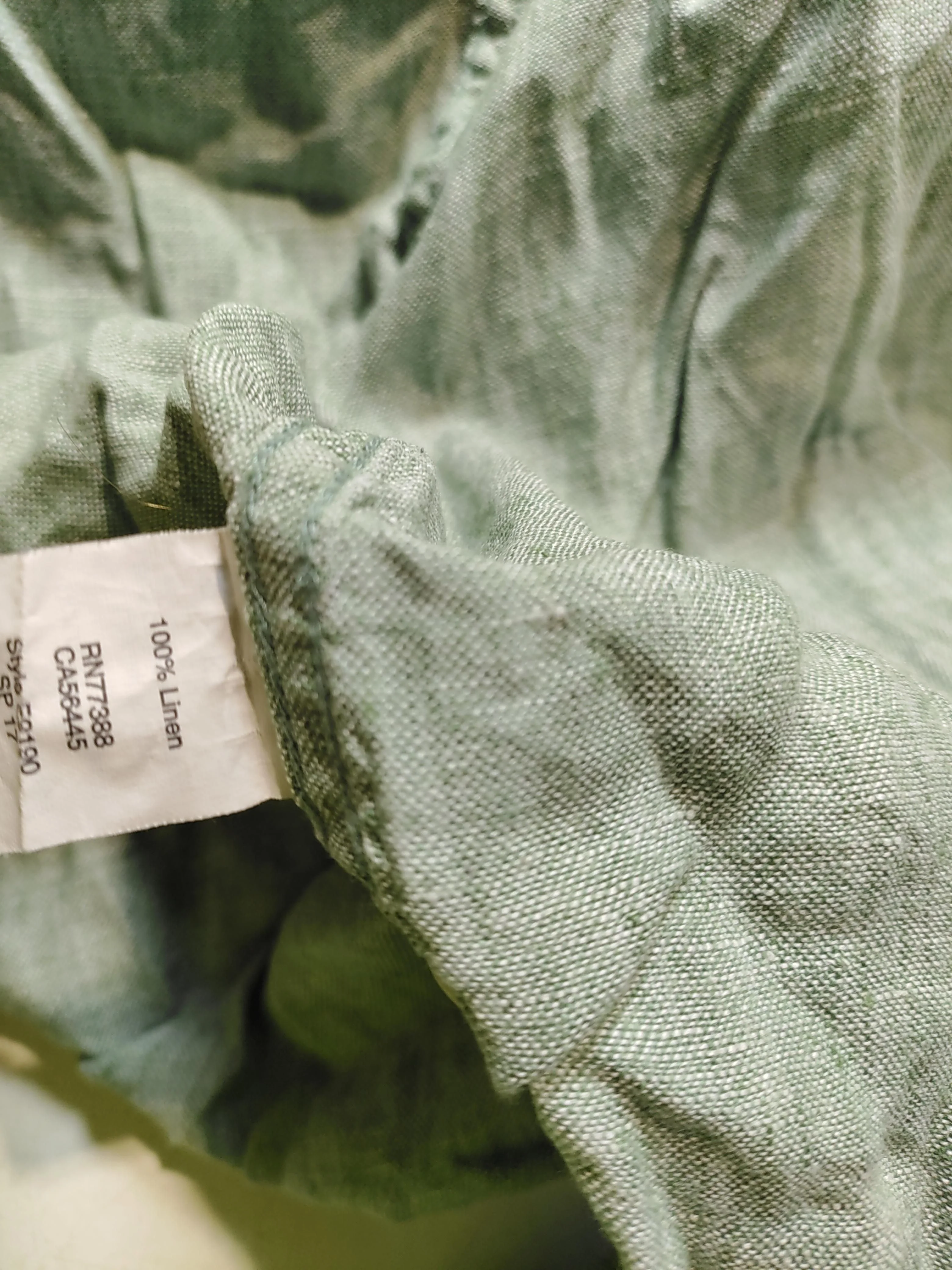 J. Crew Men's Shirt L Green 100% Linen Basic - Image 6
