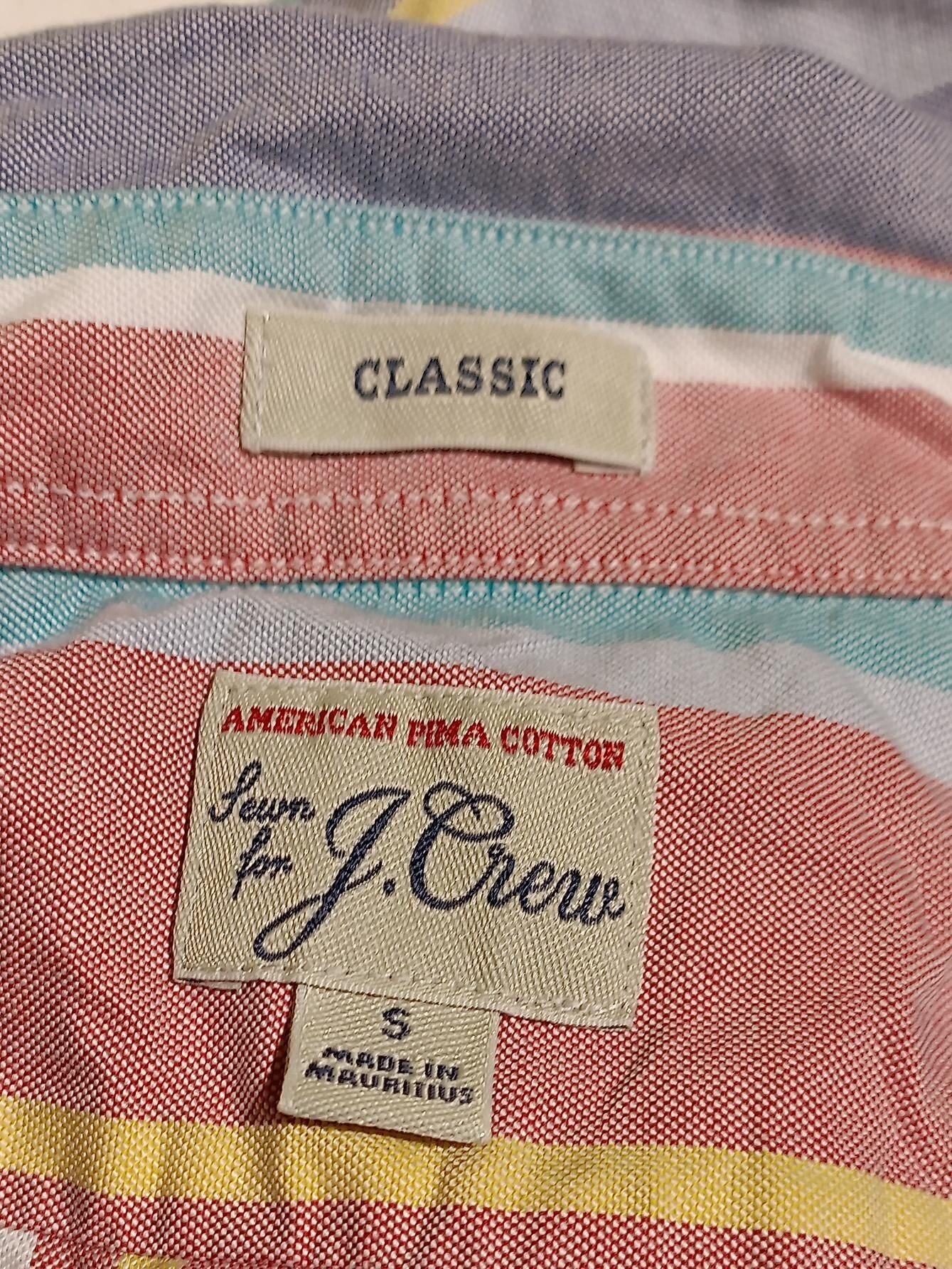 J. Crew Men's Shirt S Multi Striped 100% Cotton Basic - Image 5