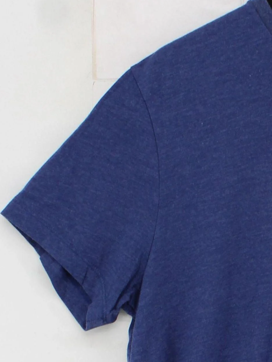 J. Crew Men's T-Shirt L Blue Cotton with Polyester Basic - Image 4