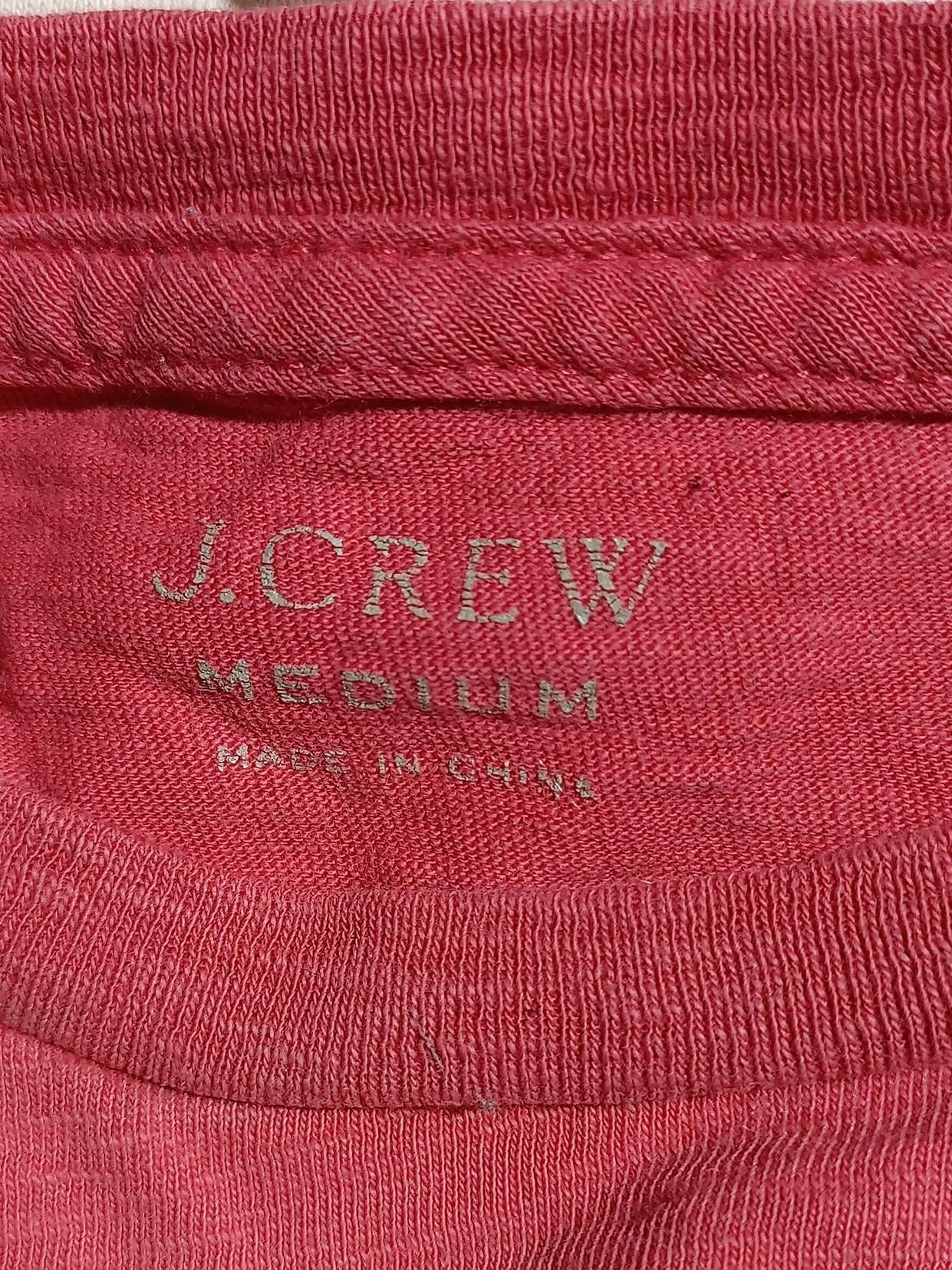 J. Crew Men's T-Shirt M Red Striped 100% Cotton Basic - Image 5