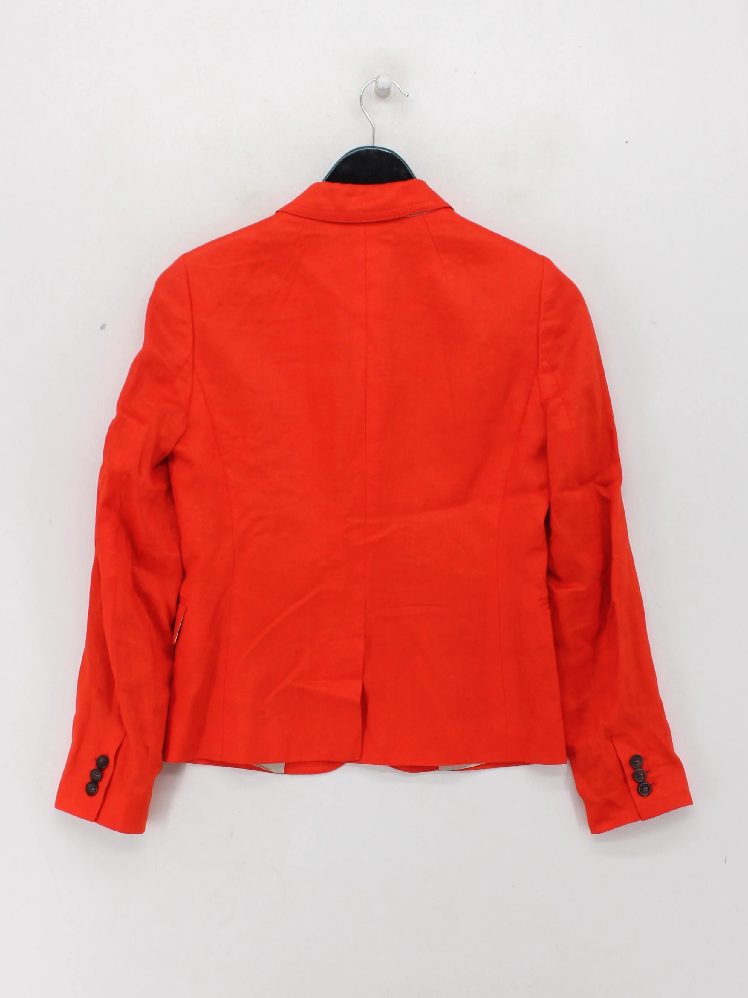 J. Crew Women's Blazer UK 6 Orange Linen - Image 2