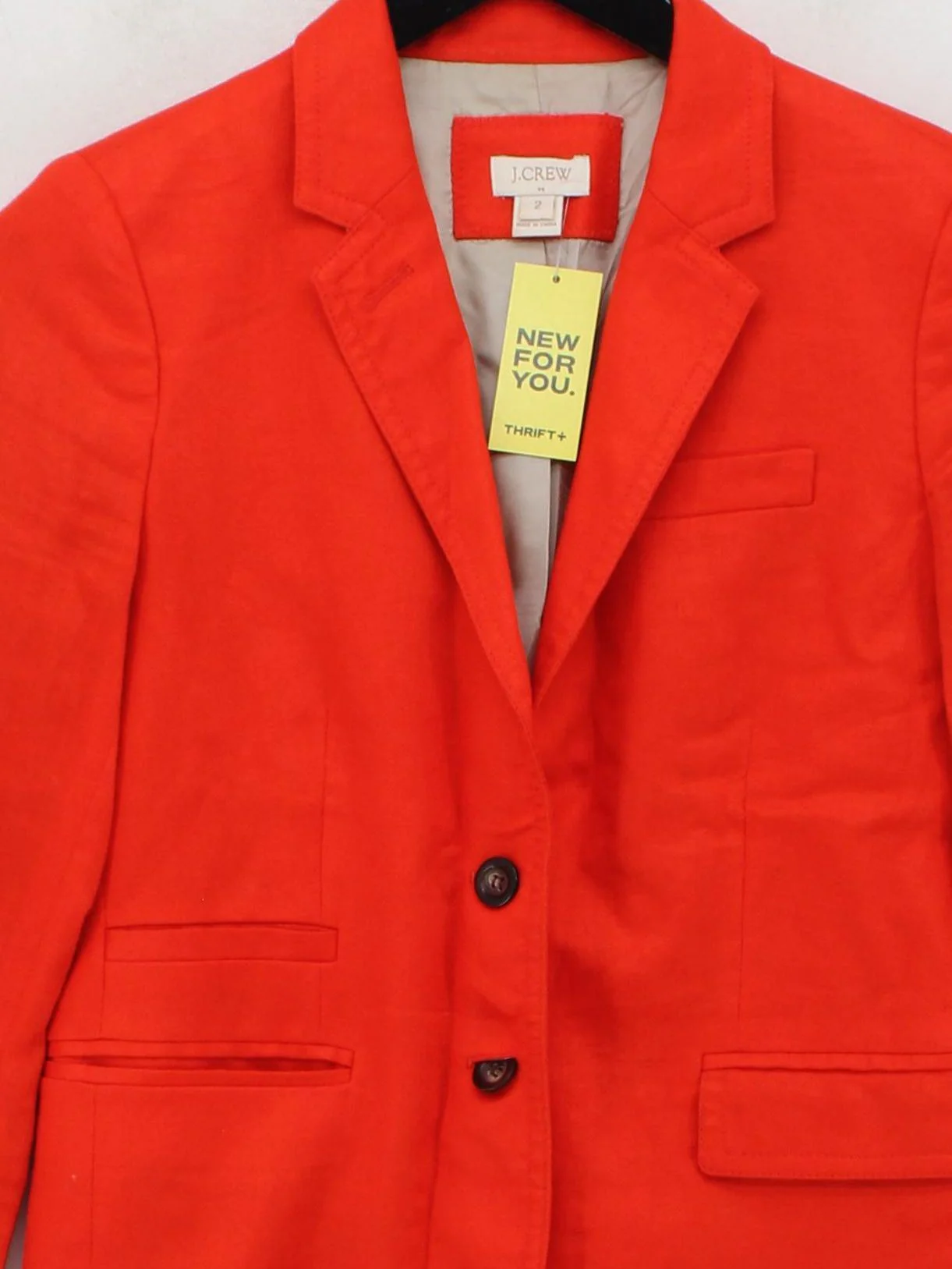 J. Crew Women's Blazer UK 6 Orange Linen - Image 3