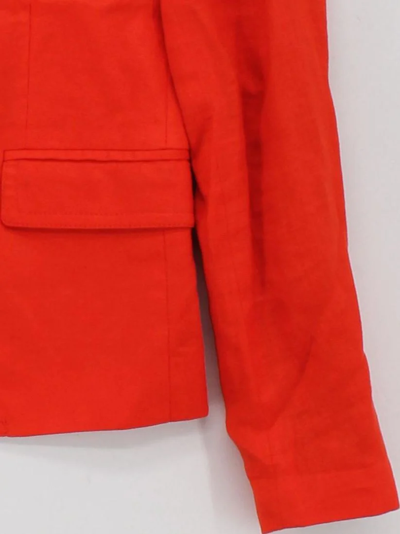 J. Crew Women's Blazer UK 6 Orange Linen - Image 4