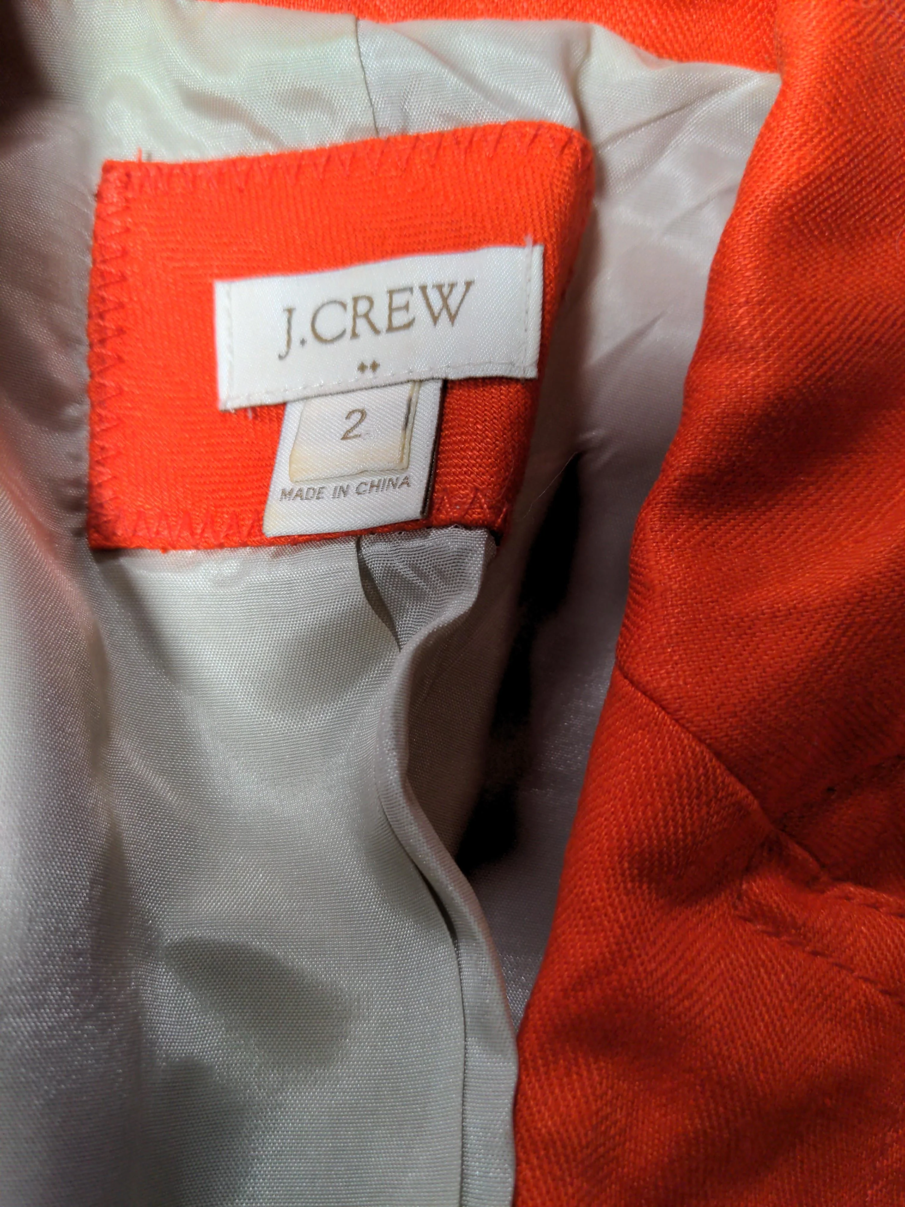 J. Crew Women's Blazer UK 6 Orange Linen - Image 5