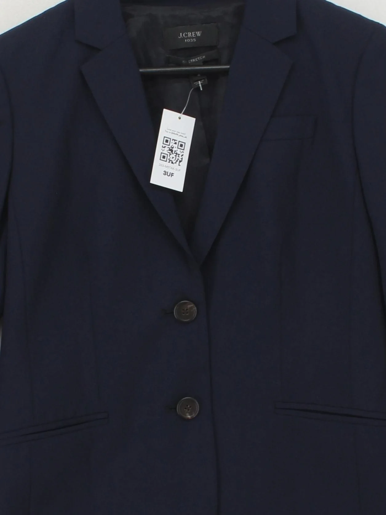 J. Crew Women's Blazer UK 8 Blue Wool with Spandex Overcoat - Image 3