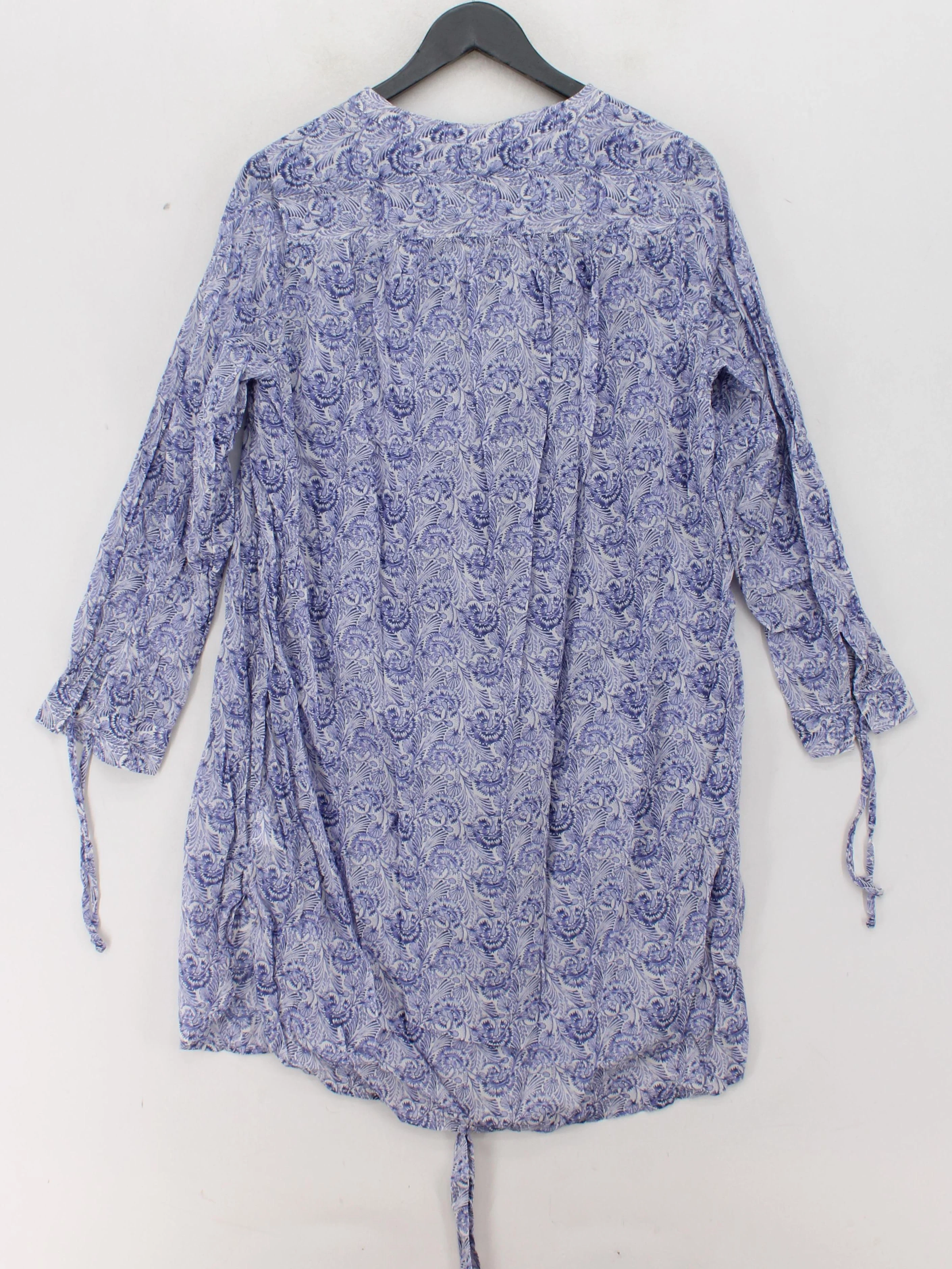 J. Crew Women's Blouse M Blue Paisley 100% Cotton Long Sleeve Collared Basic - Image 2