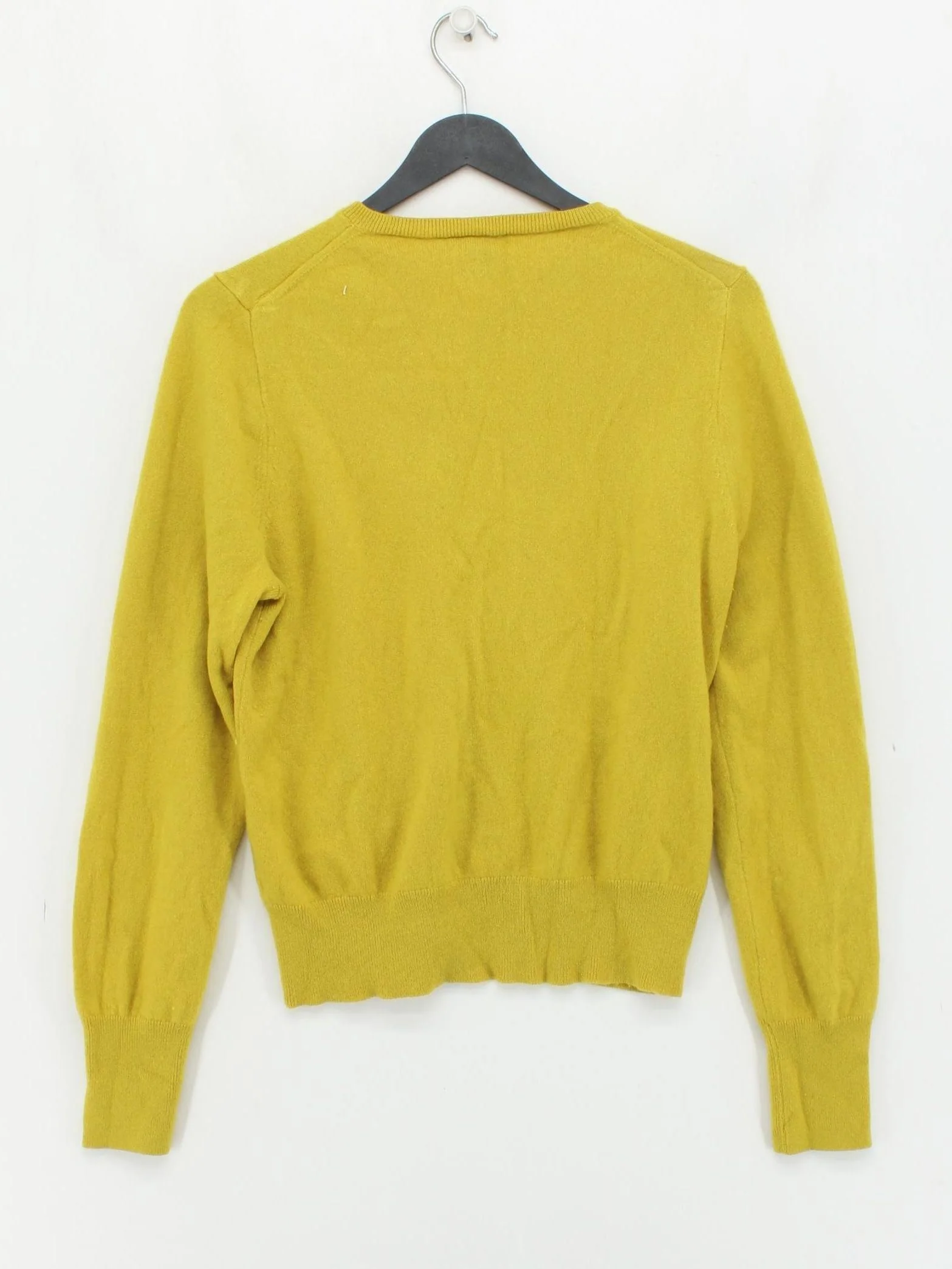 J. Crew Women's Cardigan XL Yellow 100% Cashmere Round Neck Cardigan - Image 2