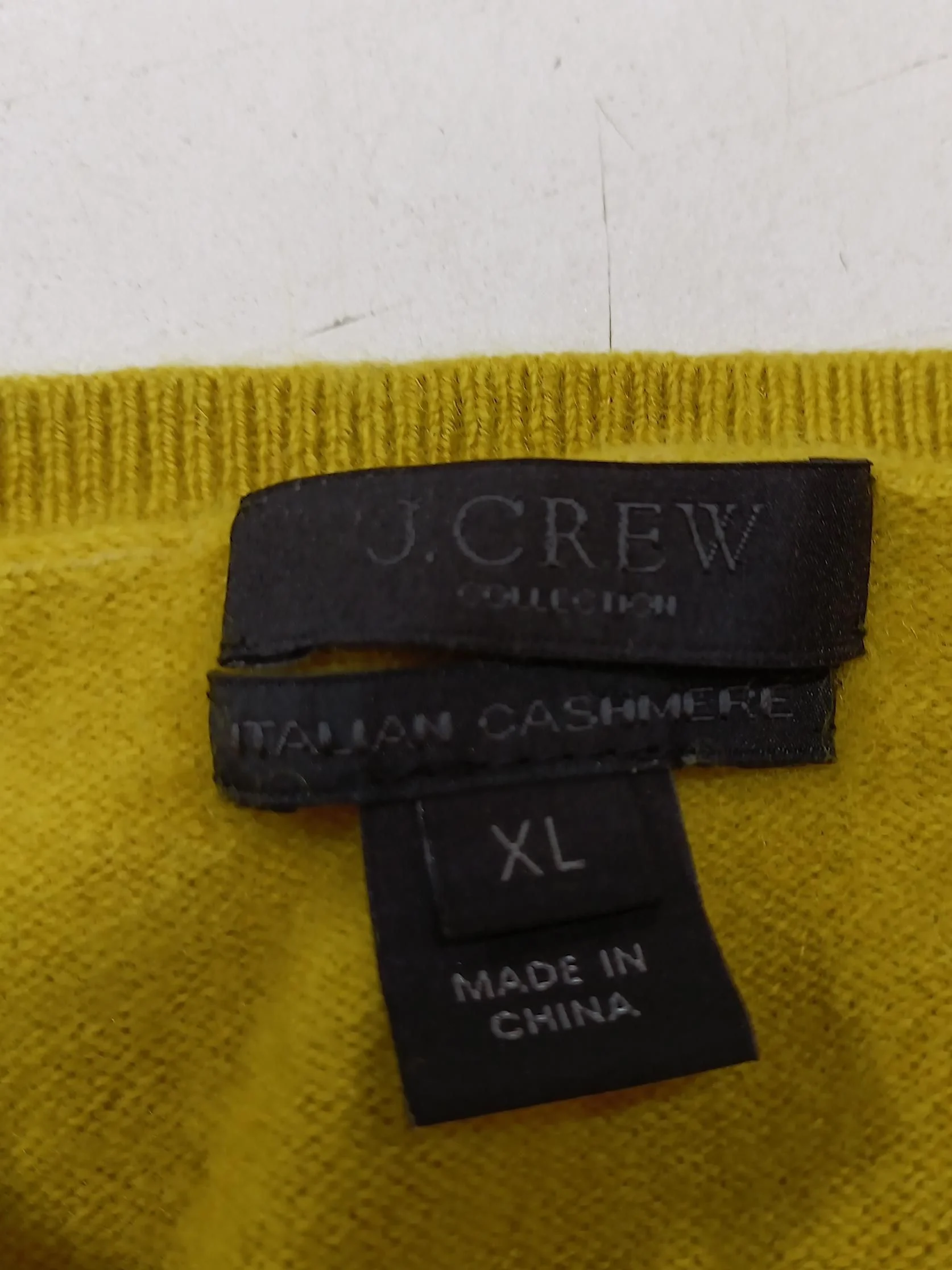 J. Crew Women's Cardigan XL Yellow 100% Cashmere Round Neck Cardigan - Image 5