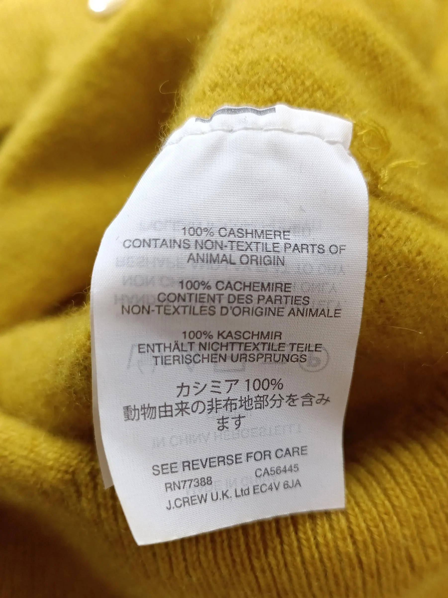 J. Crew Women's Cardigan XL Yellow 100% Cashmere Round Neck Cardigan - Image 6