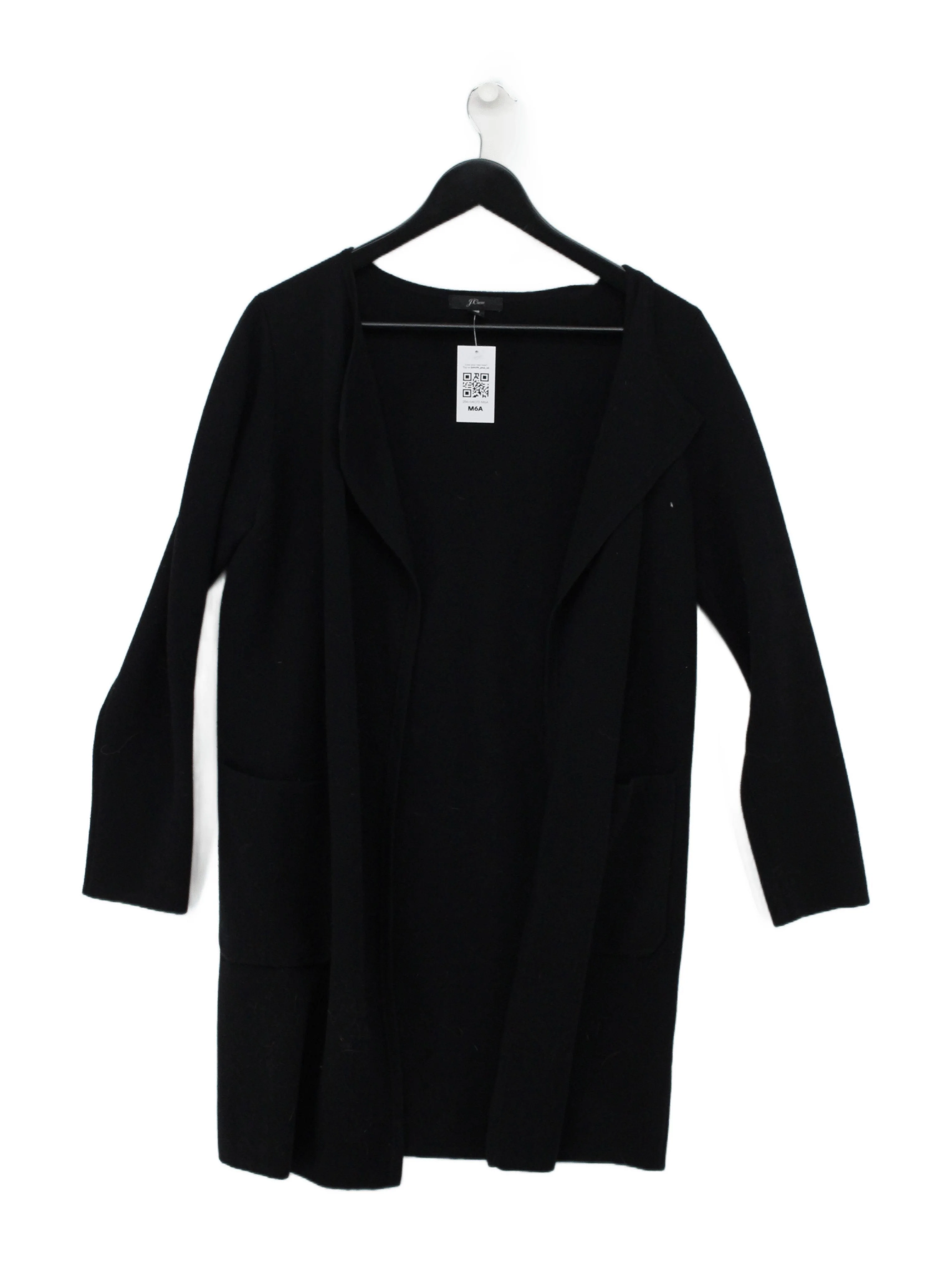 J. Crew Women's Cardigan XS Black Cotton with Polyester, Wool V-Neck Cardigan