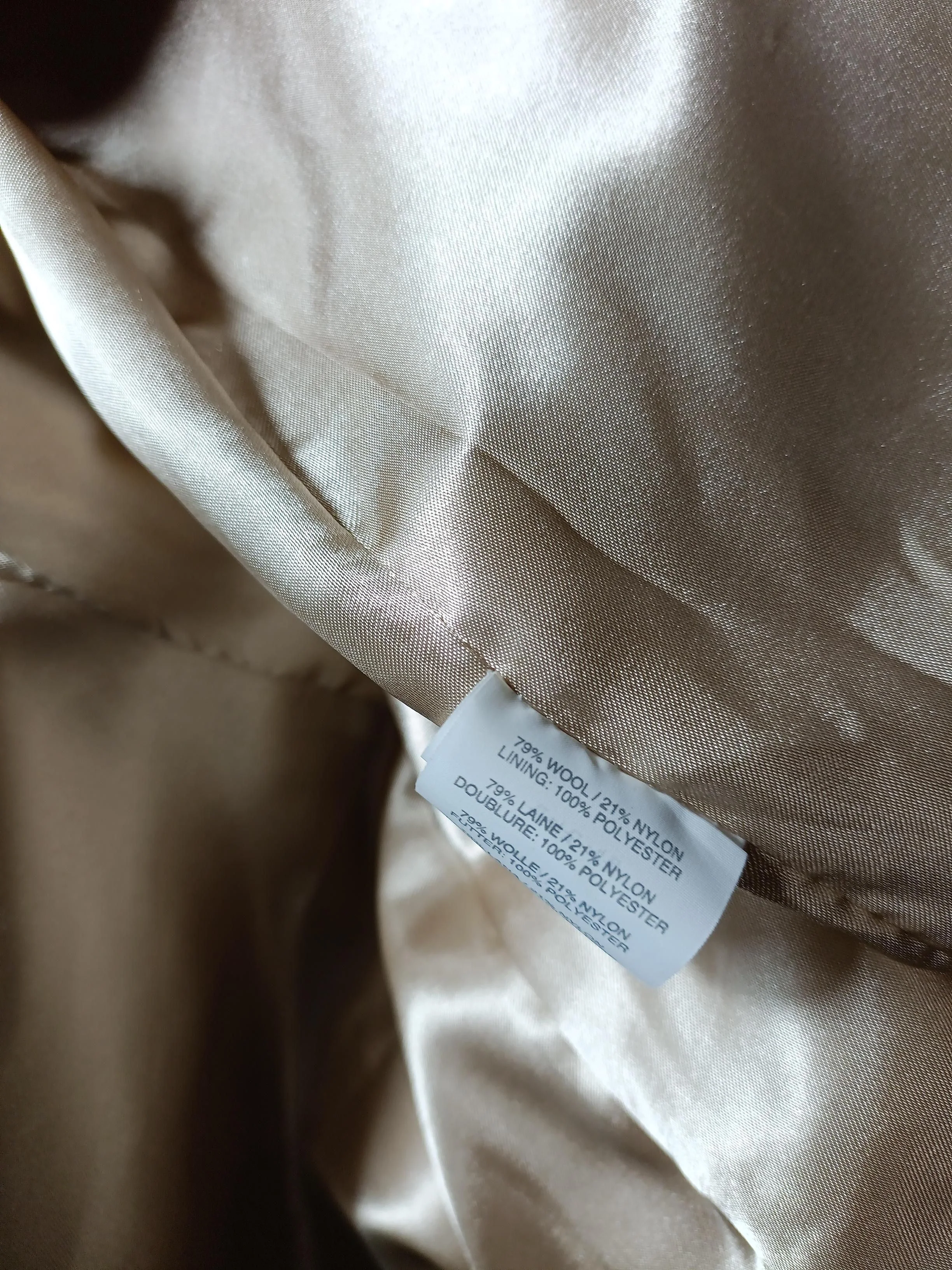 J. Crew Women's Coat UK 8 Cream Wool with Nylon, Polyester Pea Coat - Image 6