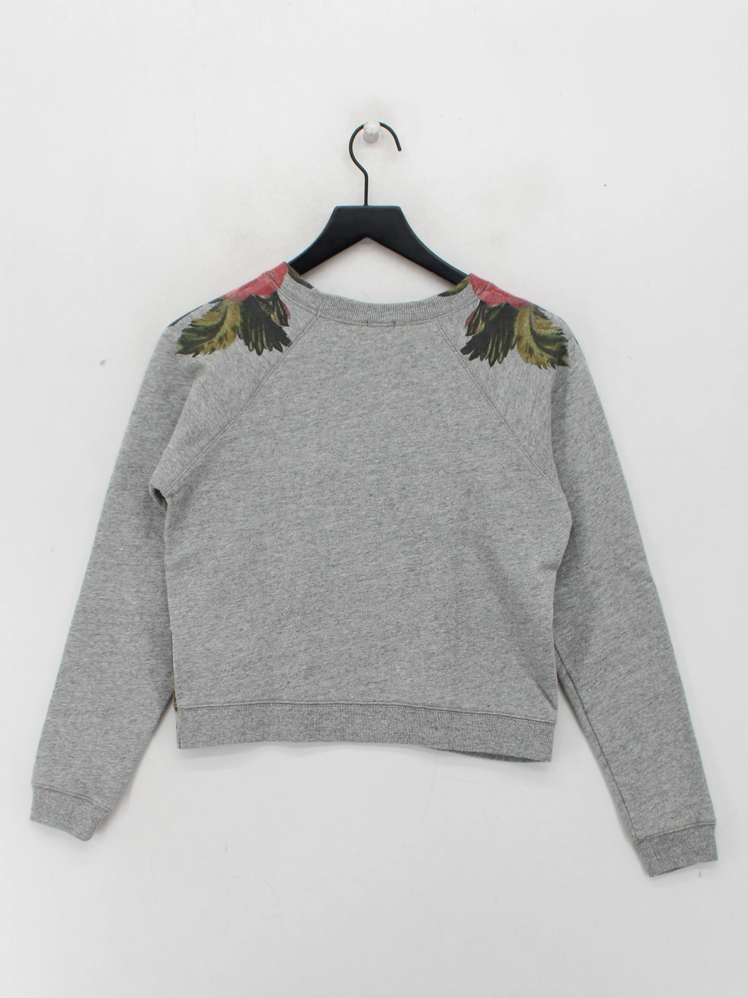 J. Crew Women's Hoodie XS Grey Floral 100% Cotton Pullover - Image 2