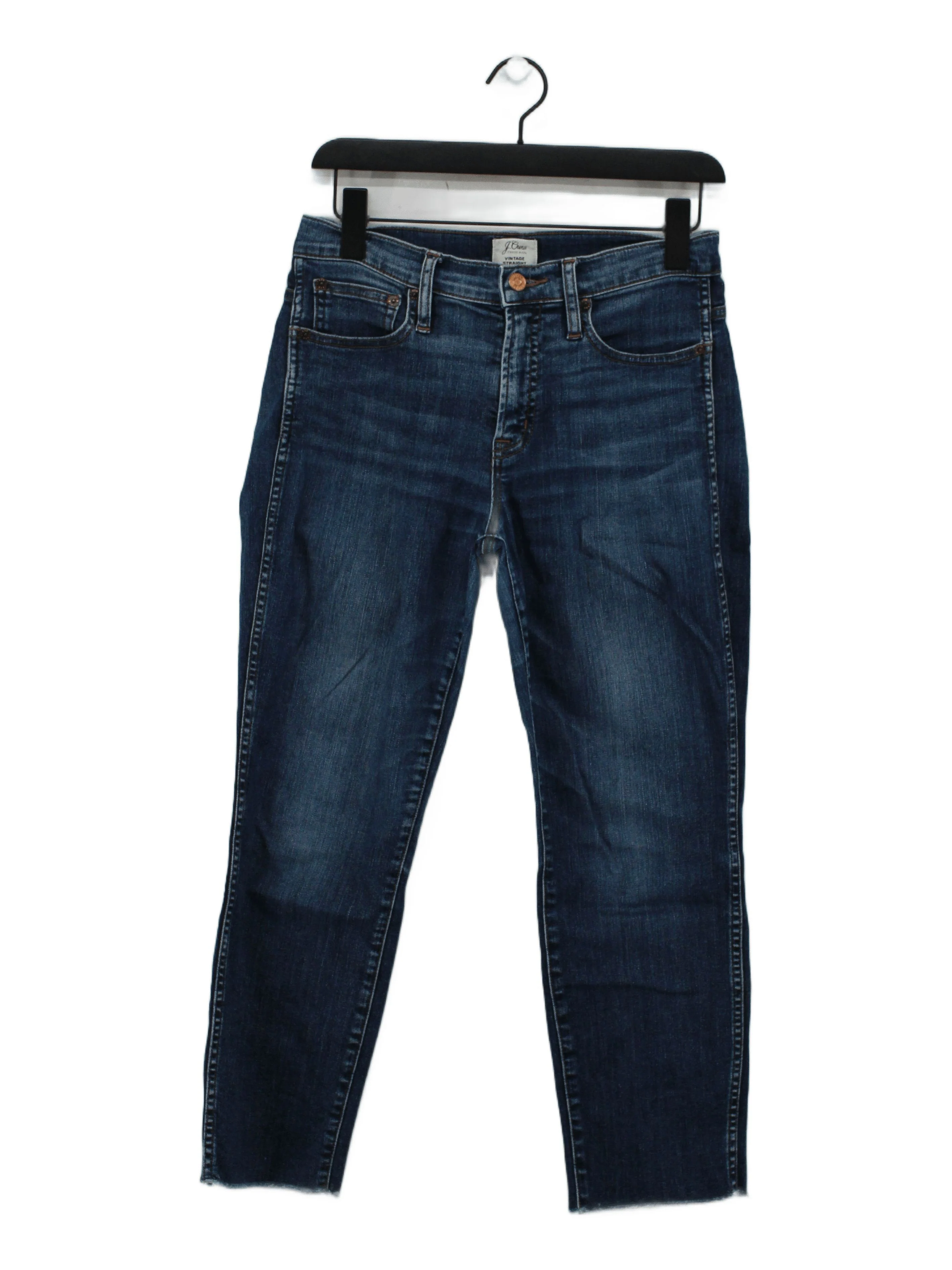J. Crew Women's Jeans W 27 in Blue Cotton with Polyester, Elastane Straight
