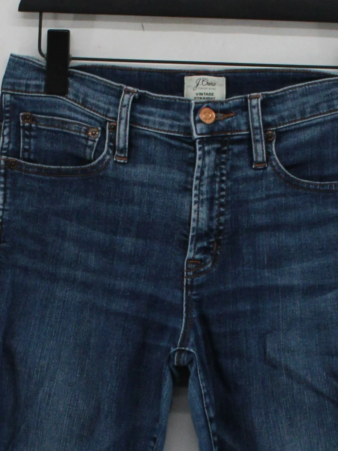 J. Crew Women's Jeans W 27 in Blue Cotton with Polyester, Elastane Straight - Image 3