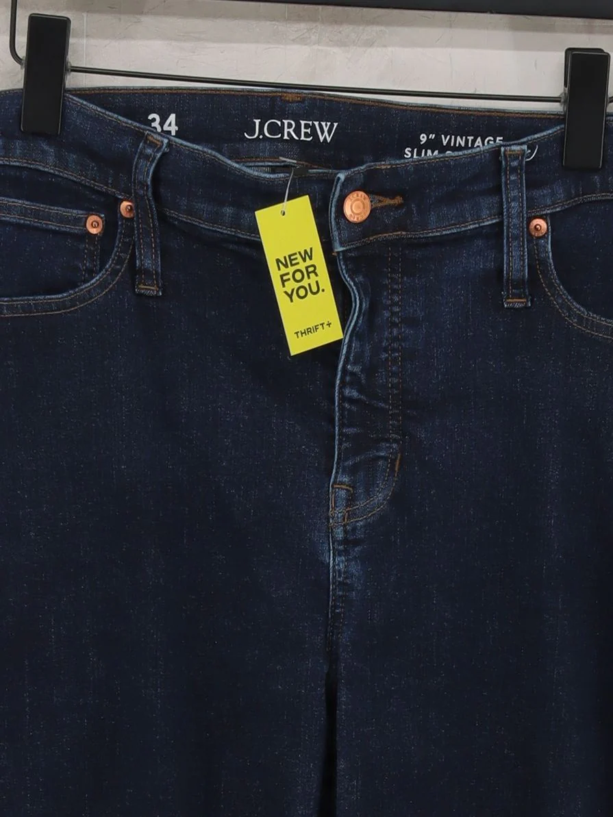 J. Crew Women's Jeans W 34 in Blue Cotton with Polyester, Elastane Straight - Image 3