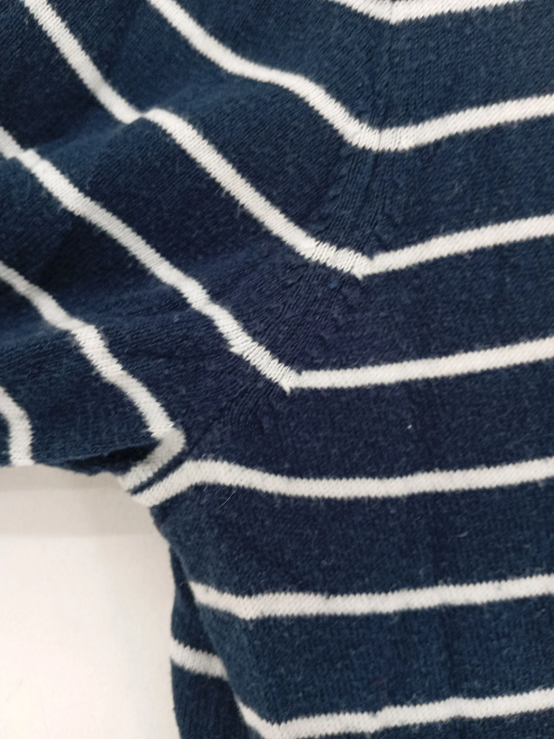 J. Crew Women's Jumper M Blue Striped 100% Other V-Neck Pullover - Image 5