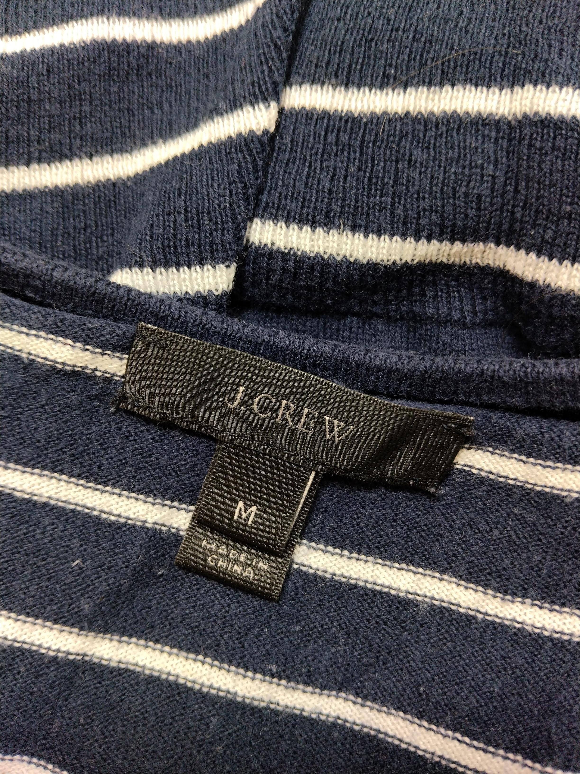 J. Crew Women's Jumper M Blue Striped 100% Other V-Neck Pullover - Image 6