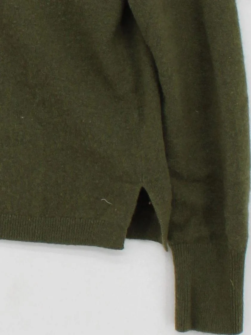 J. Crew Women's Jumper M Green 100% Cashmere Crew Neck Pullover - Image 4