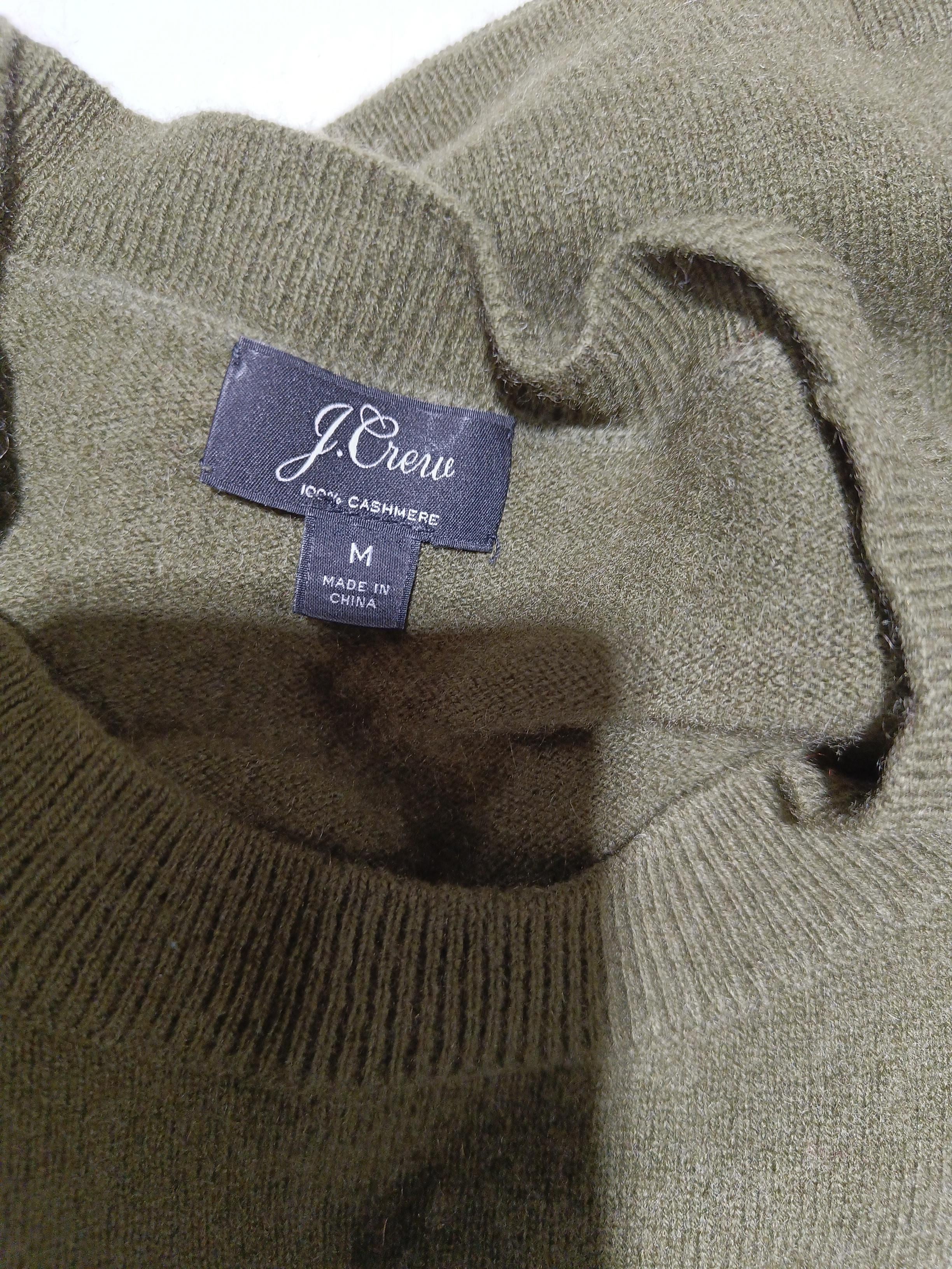 J. Crew Women's Jumper M Green 100% Cashmere Crew Neck Pullover - Image 6