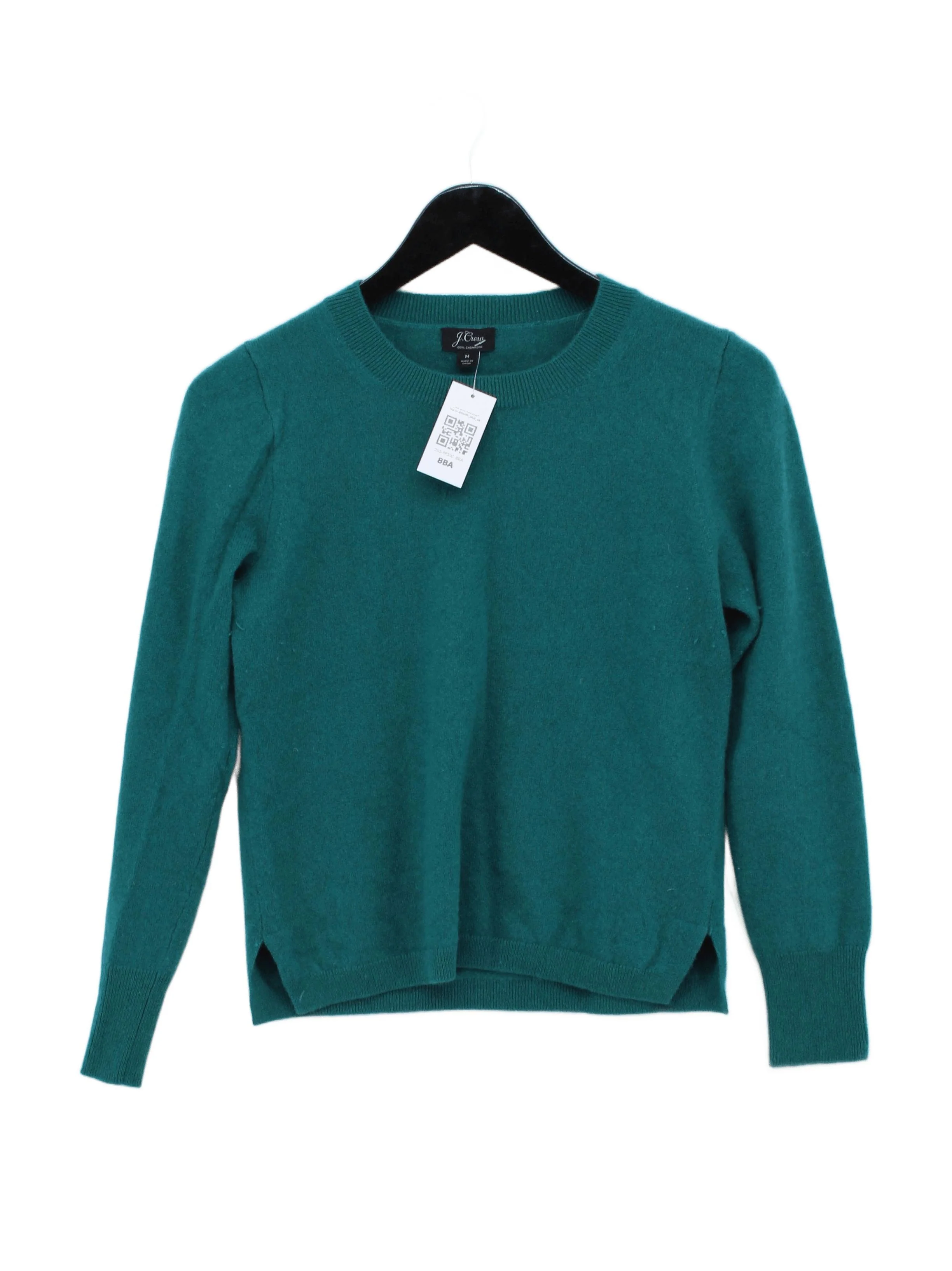 J. Crew Women's Jumper M Green 100% Cashmere Crew Neck Pullover