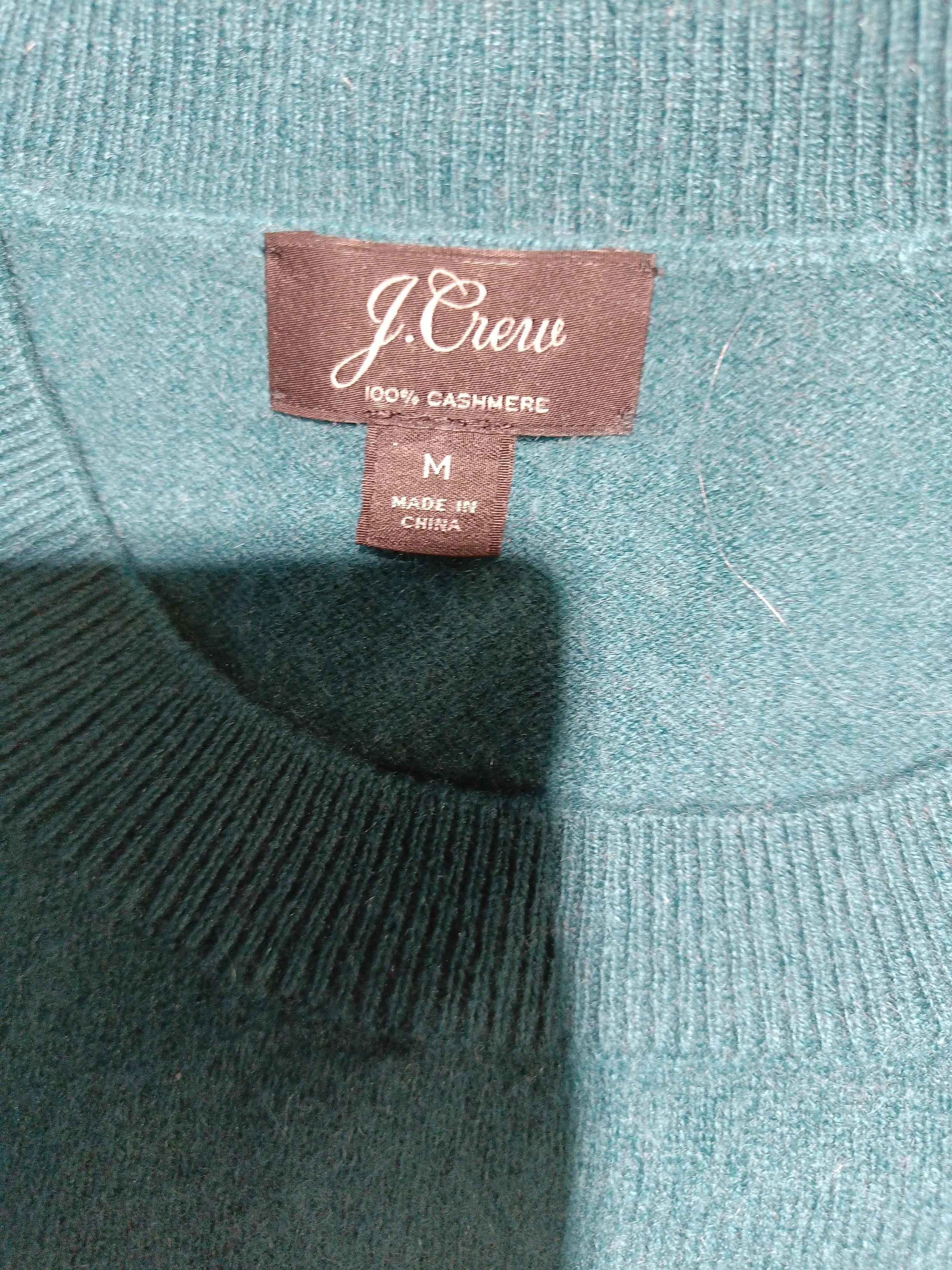 J. Crew Women's Jumper M Green 100% Cashmere Crew Neck Pullover - Image 6