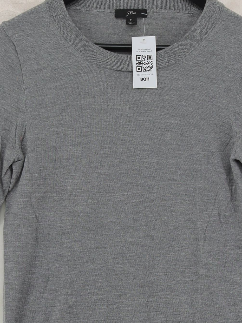 J. Crew Women's Jumper M Grey 100% Wool Crew Neck Pullover - Image 3