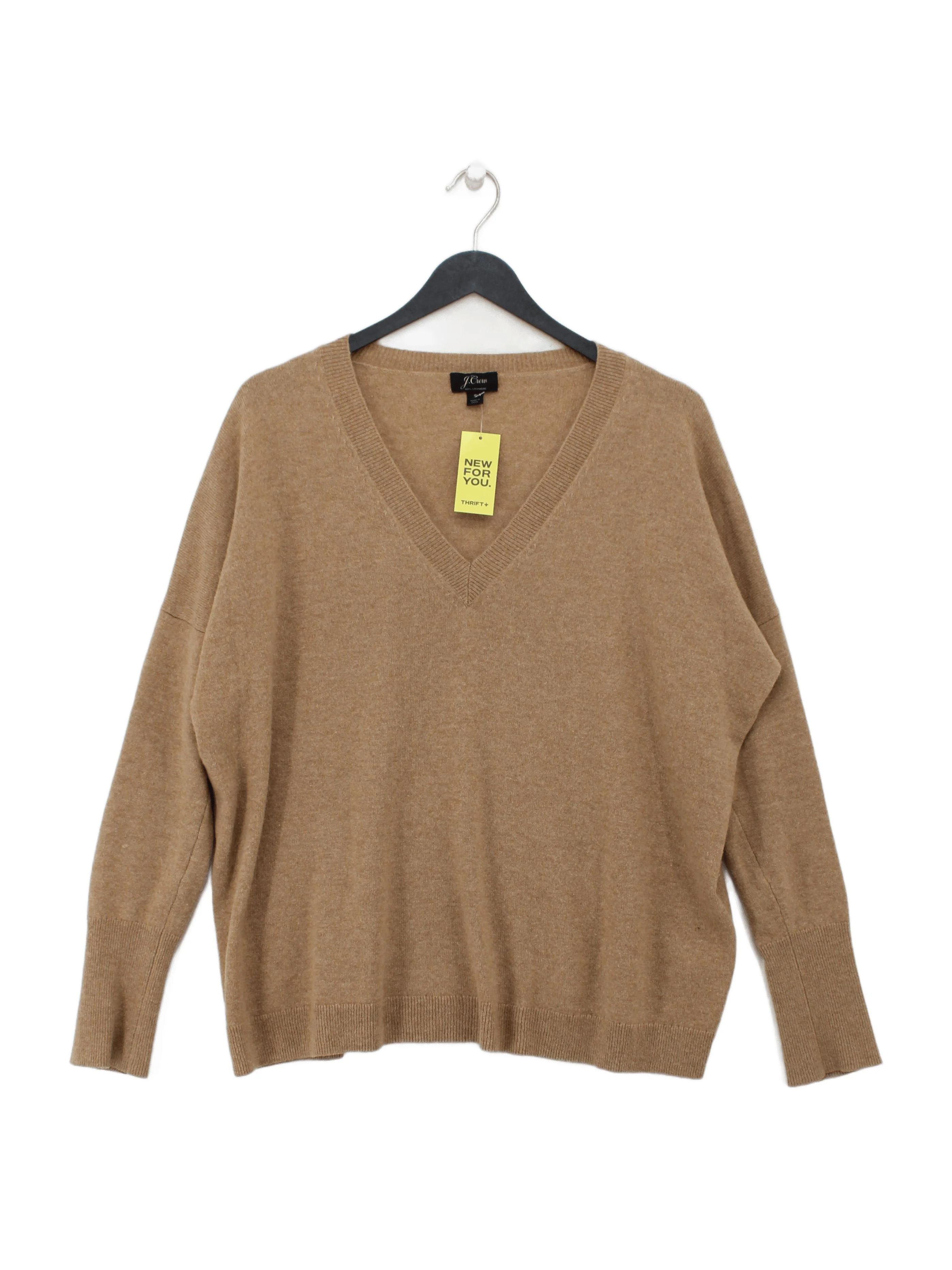 J. Crew Women's Jumper S Tan 100% Cashmere V-Neck Pullover