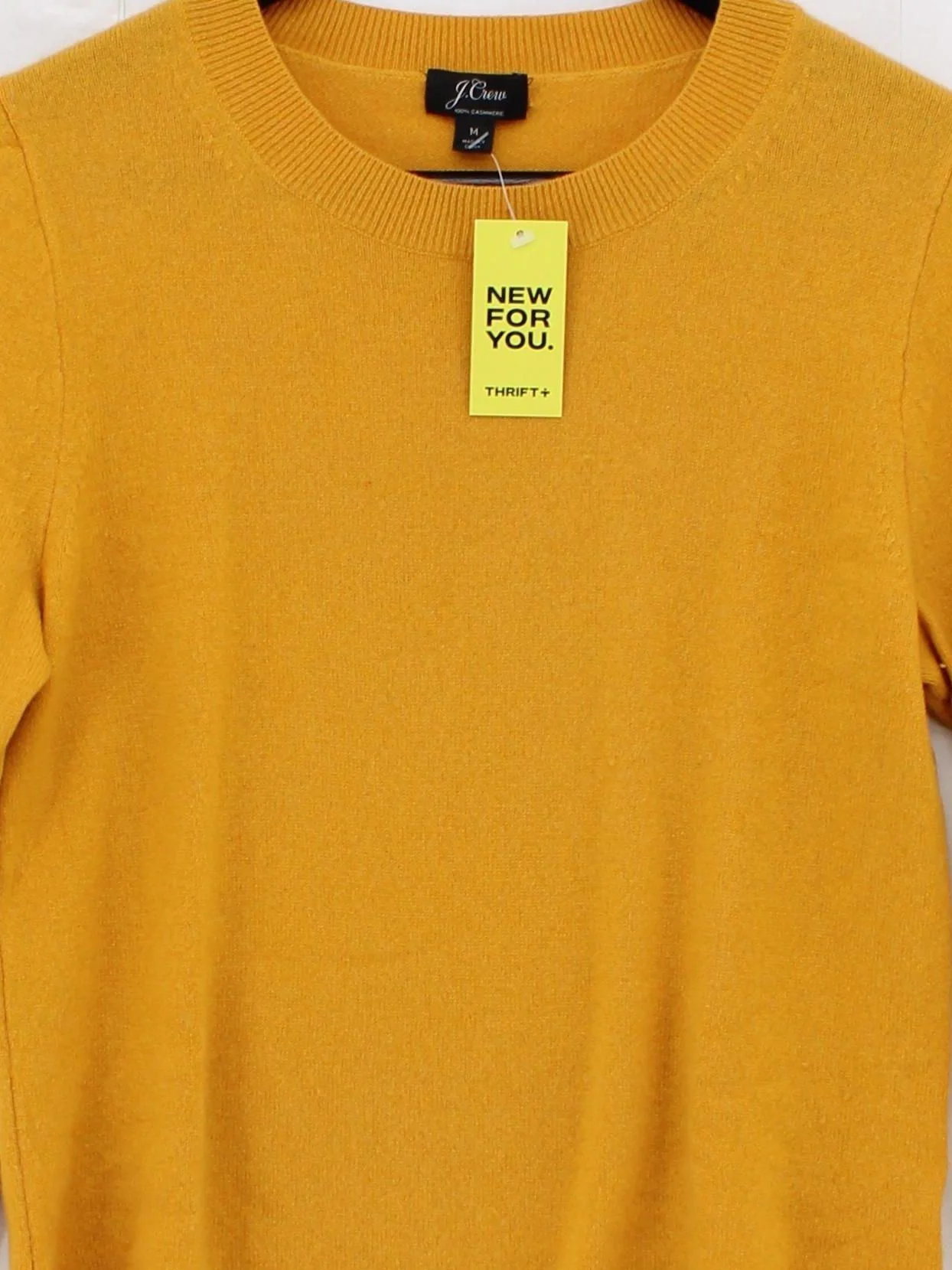 J. Crew Women's Jumper UK 12 Yellow 100% Cashmere Crew Neck Pullover - Image 3