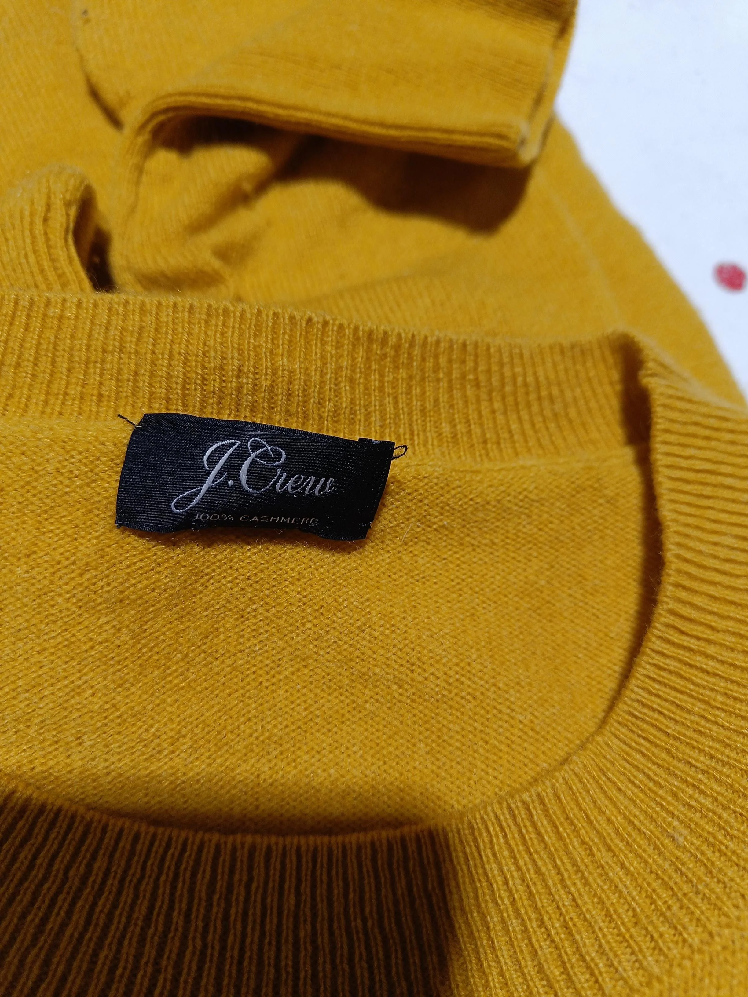 J. Crew Women's Jumper UK 12 Yellow 100% Cashmere Crew Neck Pullover - Image 5