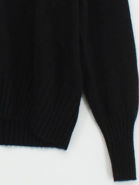 J. Crew Women's Jumper XXL Black 100% Cashmere Mock Neck Pullover - Image 4