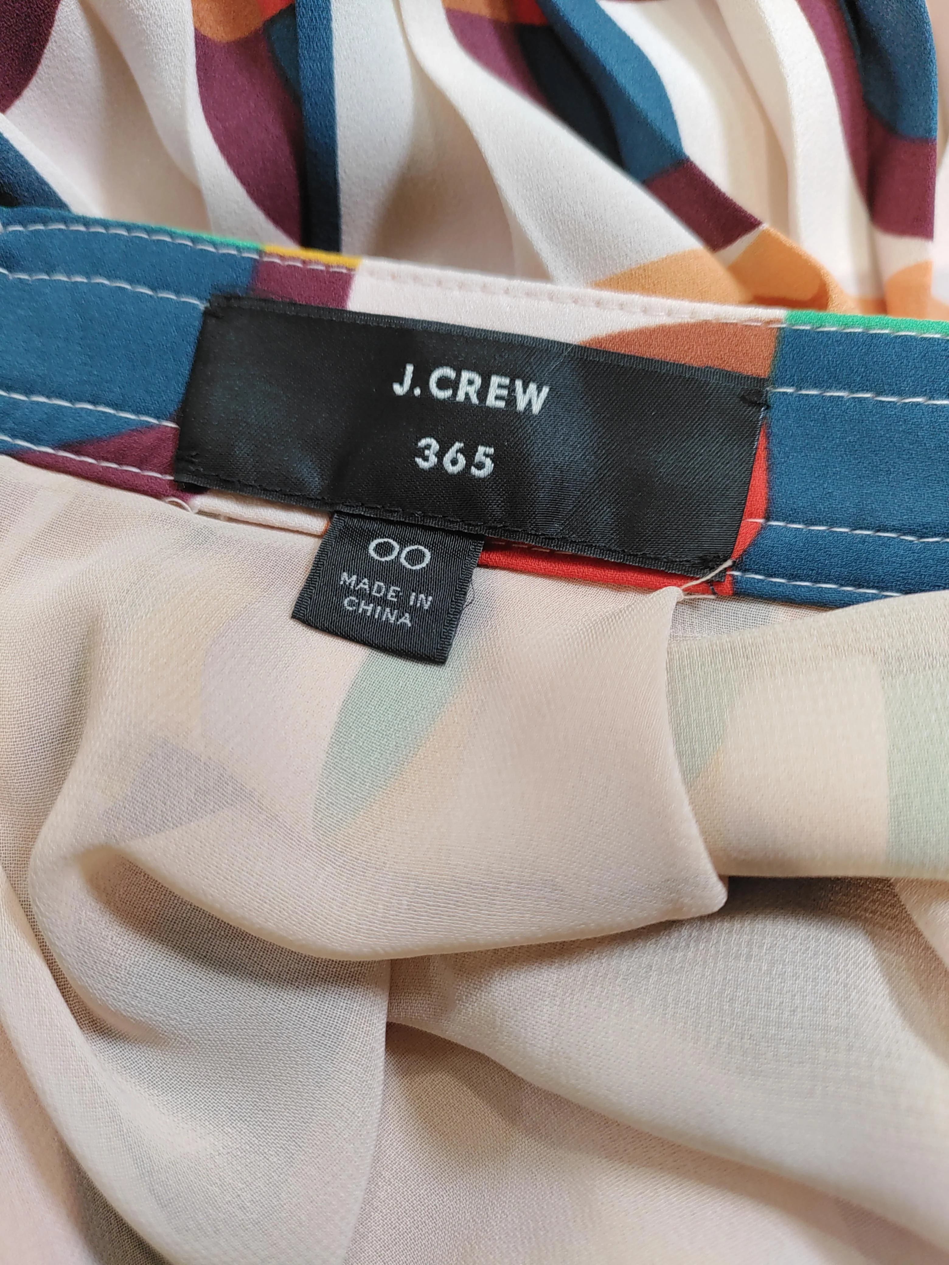 J. Crew Women's Midi Skirt UK 4 Multi Geometric 100% Polyester Midi Pleated - Image 5