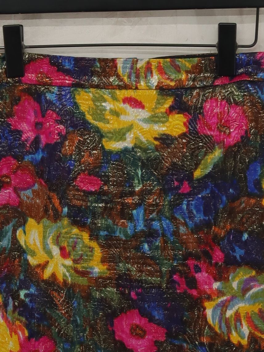 J. Crew Women's Midi Skirt UK 6 Multi Cotton with Silk, Other Straight & Pencil - Image 3