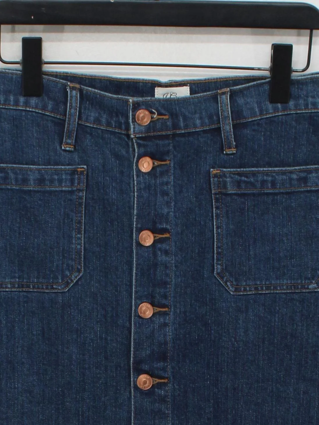 J. Crew Women's Mini Skirt W 30 in Blue Cotton with Elastane Short Mini - Image 3