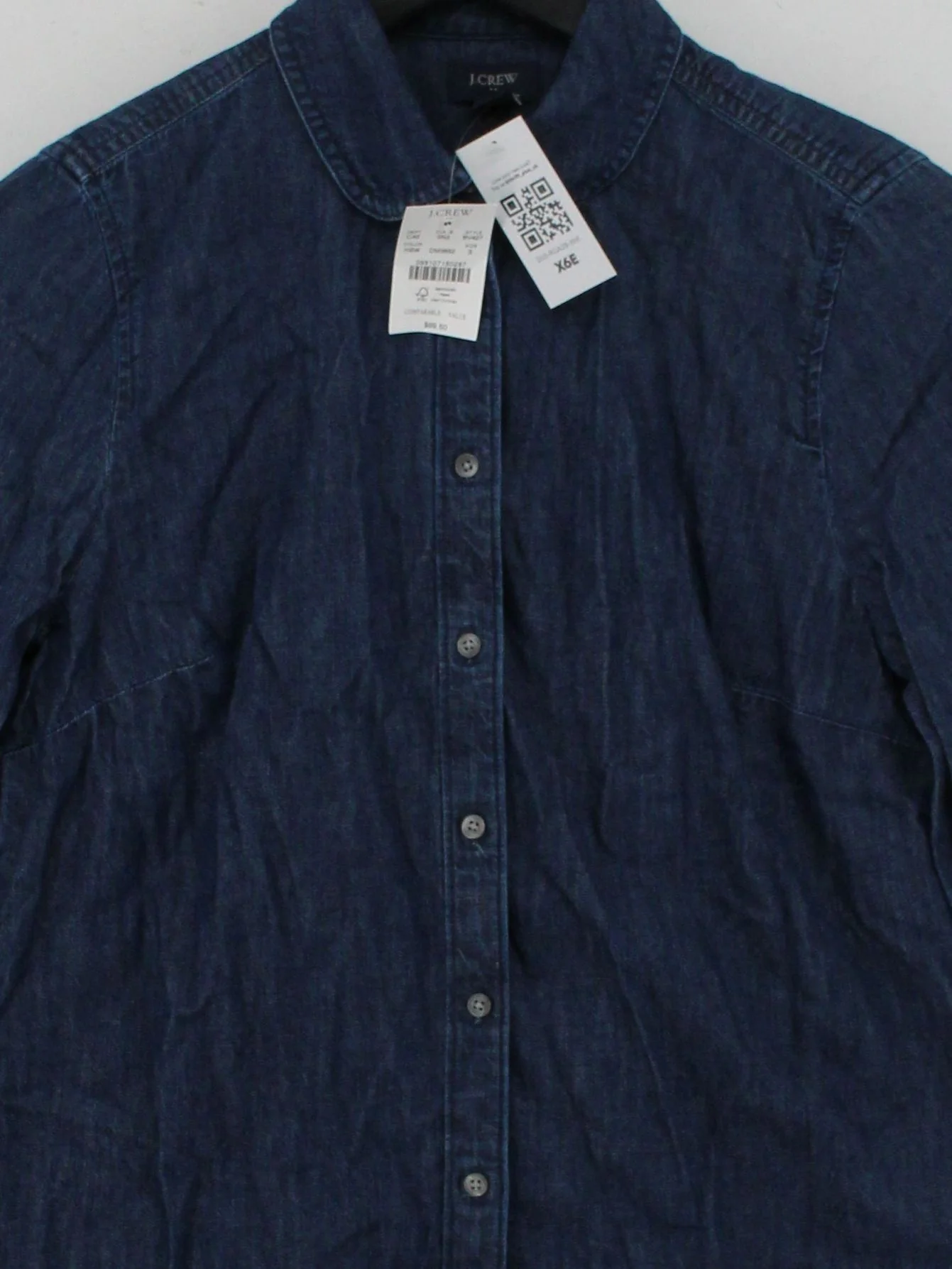 J. Crew Women's Shirt S Blue 100% Cotton Basic New with tags - Image 3